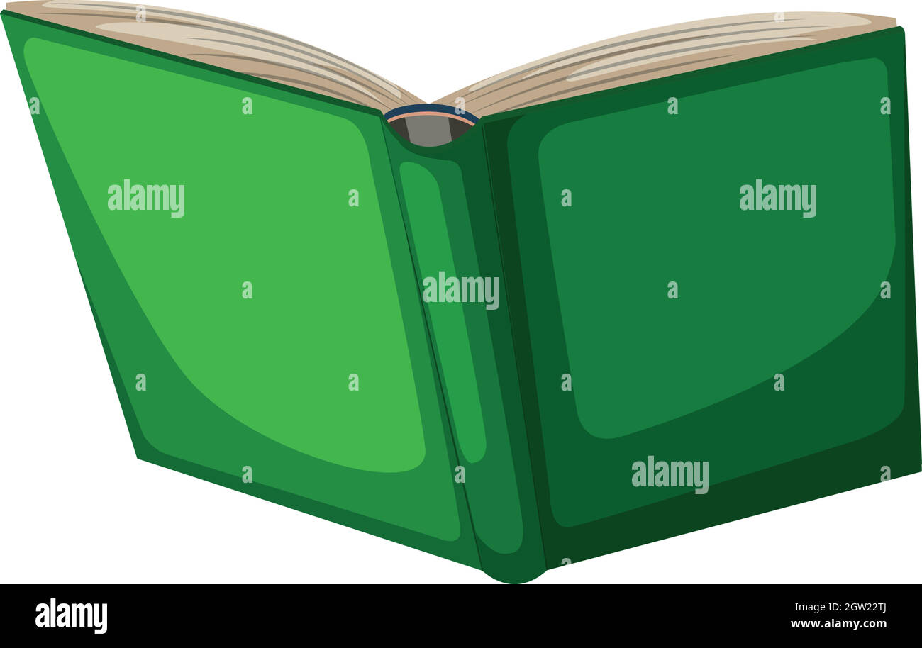 Un livre vert ouvert Illustration de Vecteur