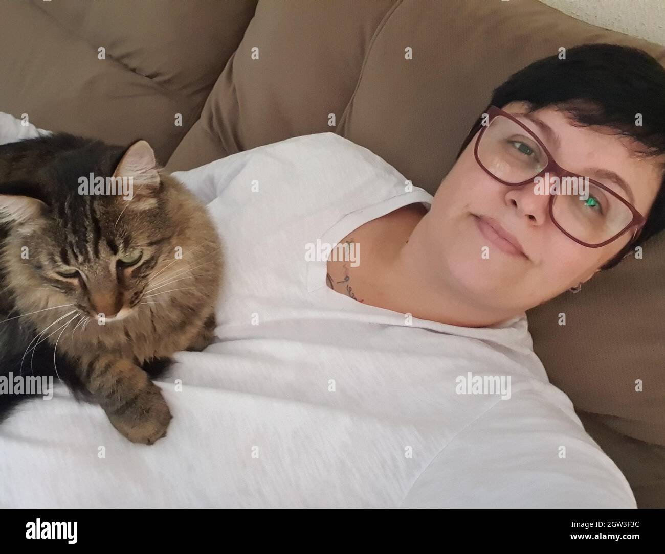 Mon Chat Et Moi Photo Stock Alamy