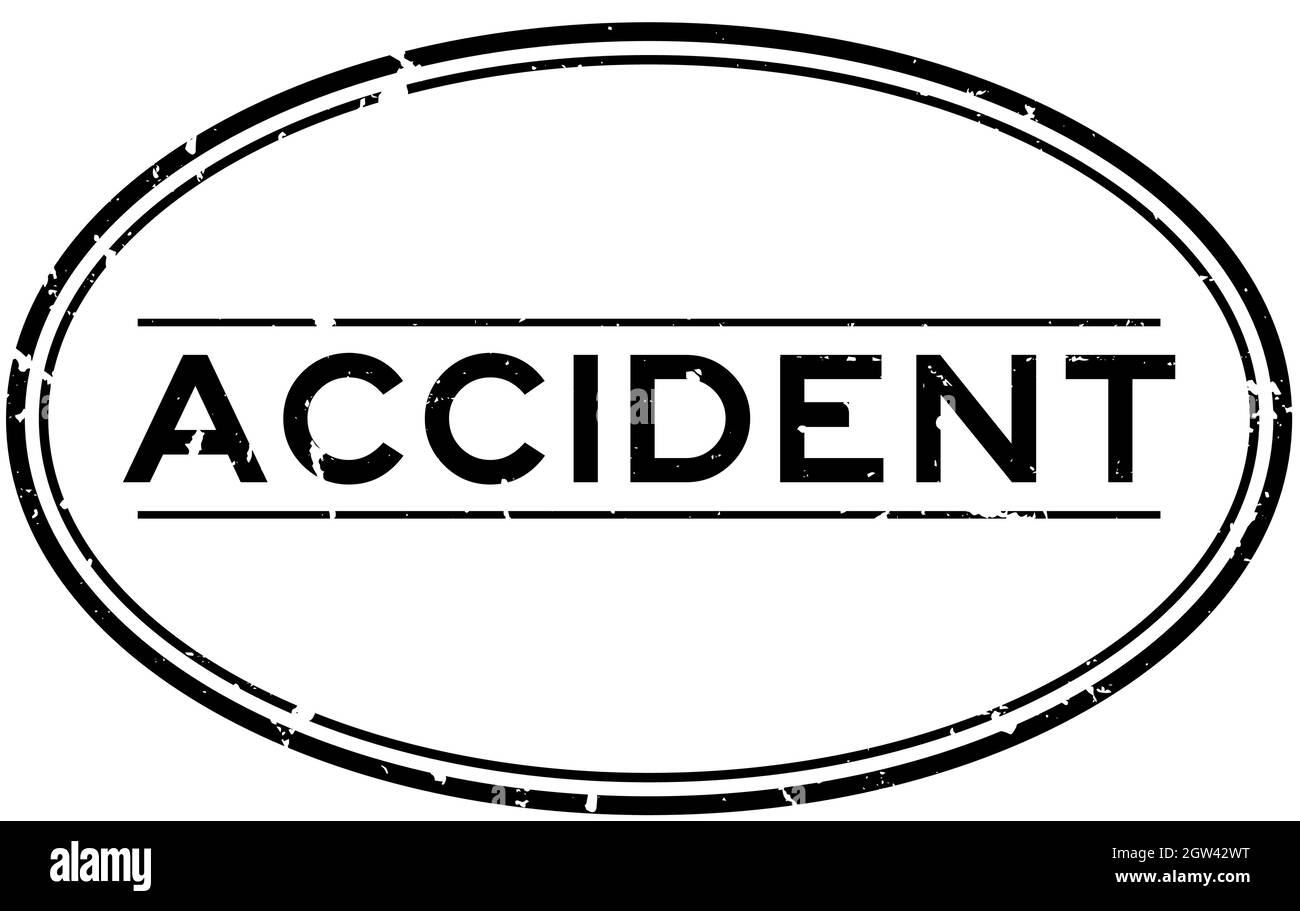 Grunge noir mot accident ovale joint en caoutchouc tampon sur blanc arrière-plan Illustration de Vecteur