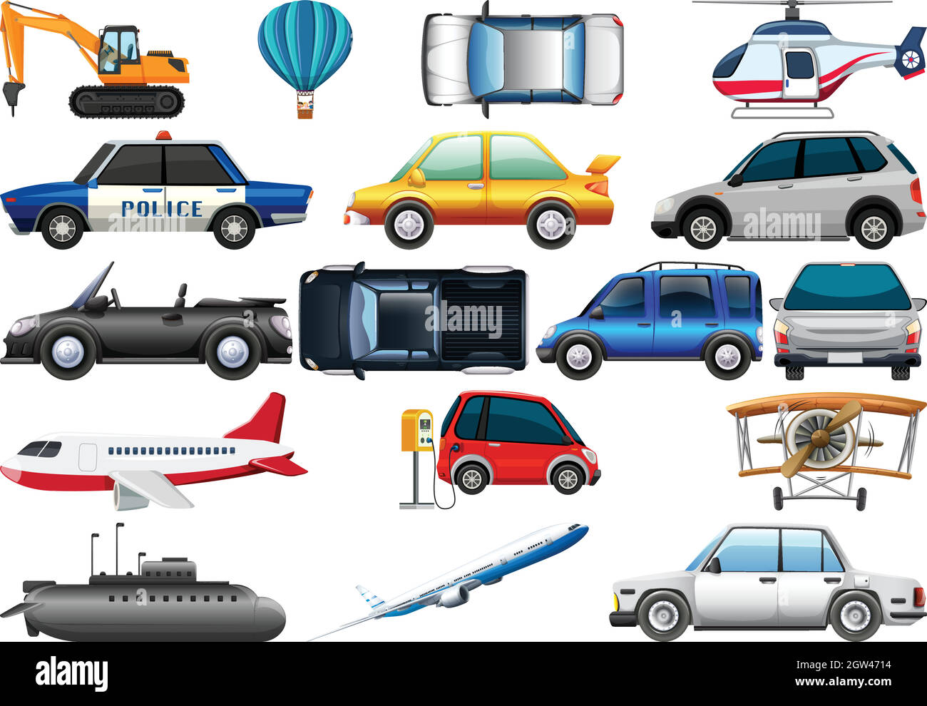 Ensemble de transport différent Illustration de Vecteur