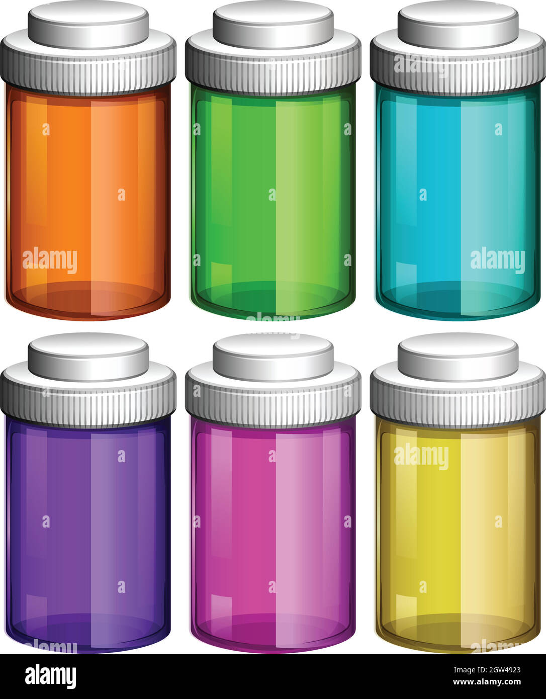 Flacons transparents colorés Illustration de Vecteur