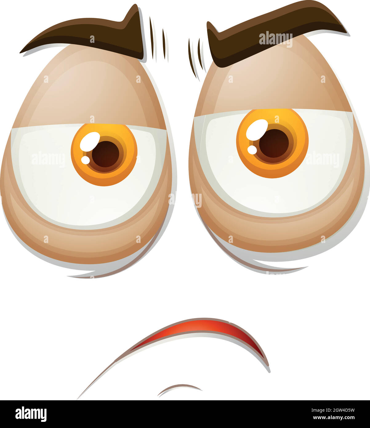 Triste expression sur un visage Illustration de Vecteur