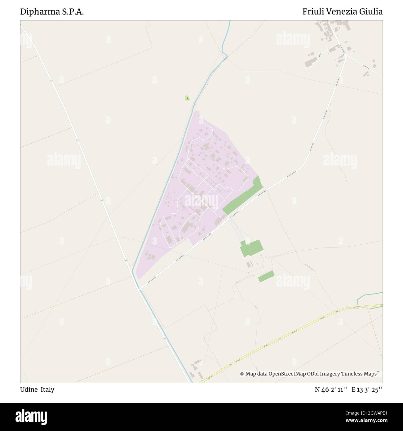 Dipharma S. P.A., Udine, Italie, Friuli Venezia Giulia, N 46 2' 11'', E 13 3' 25'', carte, carte intemporelle publiée en 2021.Les voyageurs, les explorateurs et les aventuriers comme Florence Nightingale, David Livingstone, Ernest Shackleton, Lewis et Clark et Sherlock Holmes se sont appuyés sur des cartes pour planifier leurs voyages dans les coins les plus reculés du monde. Timeless Maps dresse la carte de la plupart des sites du monde, montrant ainsi la réalisation de grands rêves Banque D'Images