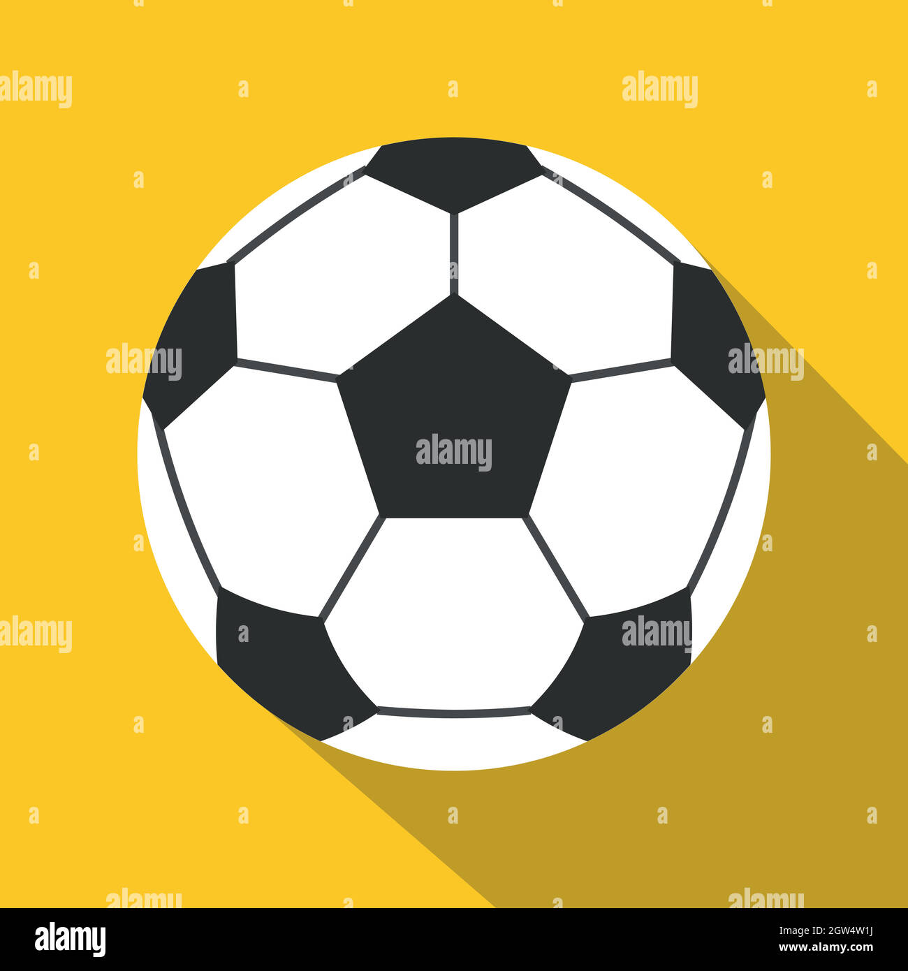 Ballon de football en cuir, l'icône de style plat Illustration de Vecteur