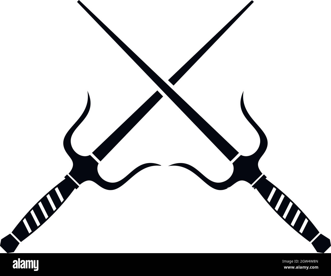 Paire de Sai, l'icône de style simple. Illustration de Vecteur