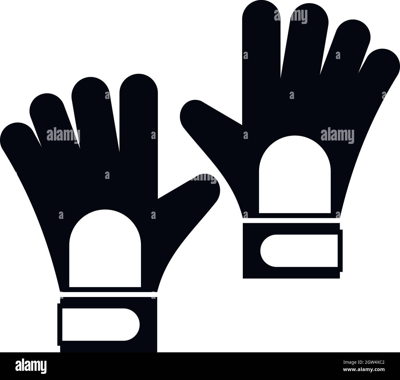 Les gants de gardien de but, l'icône de style simple. Illustration de Vecteur