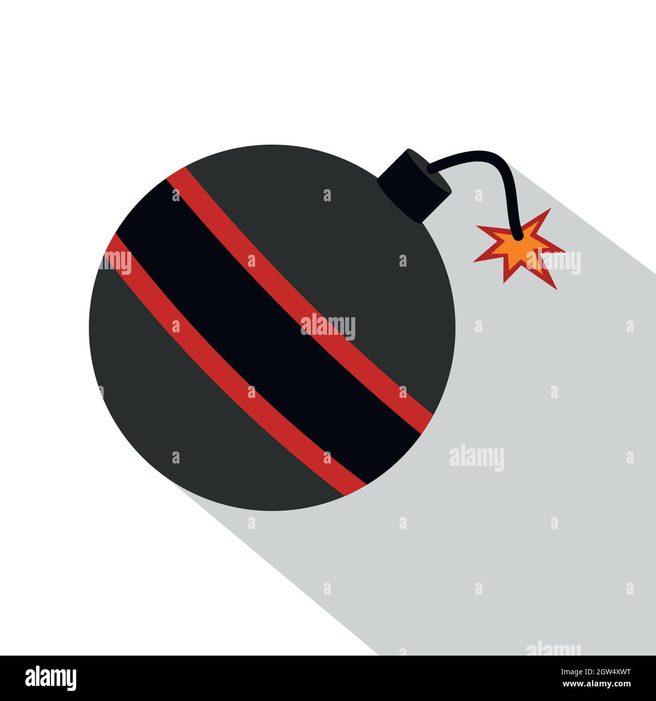 L'icône de la bombe prête à exploser, style plat Illustration de Vecteur