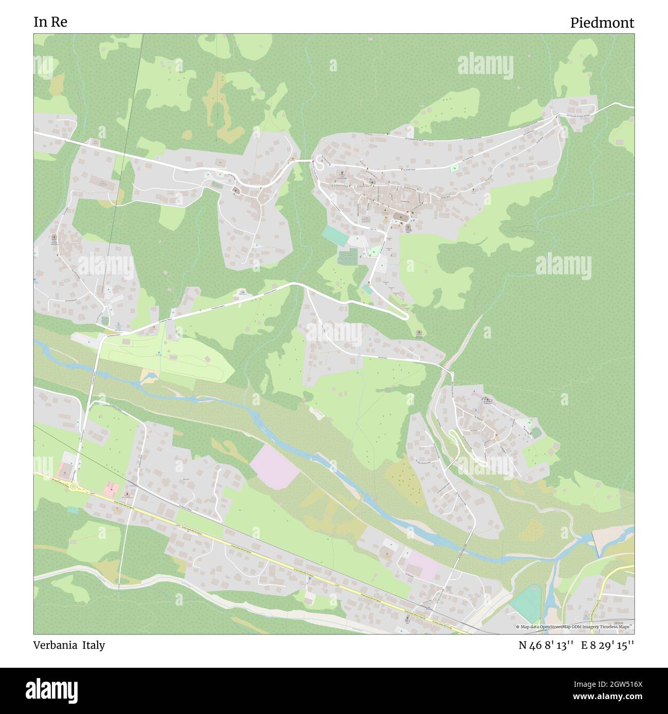 In Re, Verbania, Italie, Piémont, N 46 8' 13'', E 8 29' 15'', carte, carte intemporelle publiée en 2021.Les voyageurs, les explorateurs et les aventuriers comme Florence Nightingale, David Livingstone, Ernest Shackleton, Lewis et Clark et Sherlock Holmes se sont appuyés sur des cartes pour planifier leurs voyages dans les coins les plus reculés du monde. Timeless Maps dresse la carte de la plupart des sites du monde, montrant ainsi la réalisation de grands rêves Banque D'Images