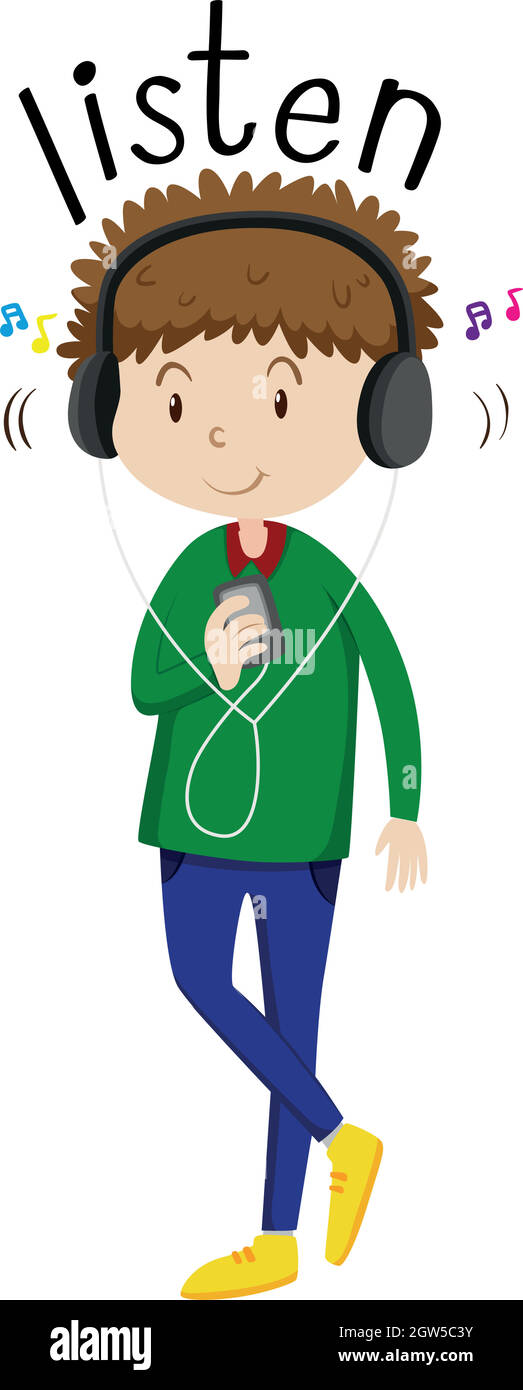 Ecoute dessin Banque d'images vectorielles - Alamy