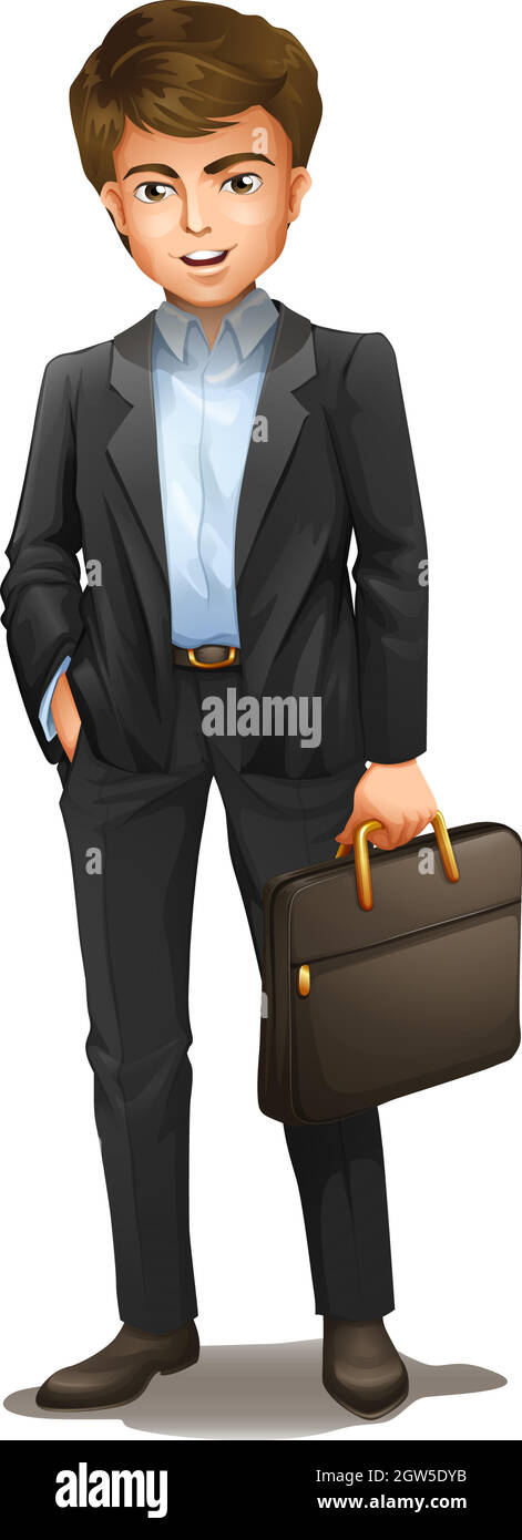 Un homme avec une valise Illustration de Vecteur