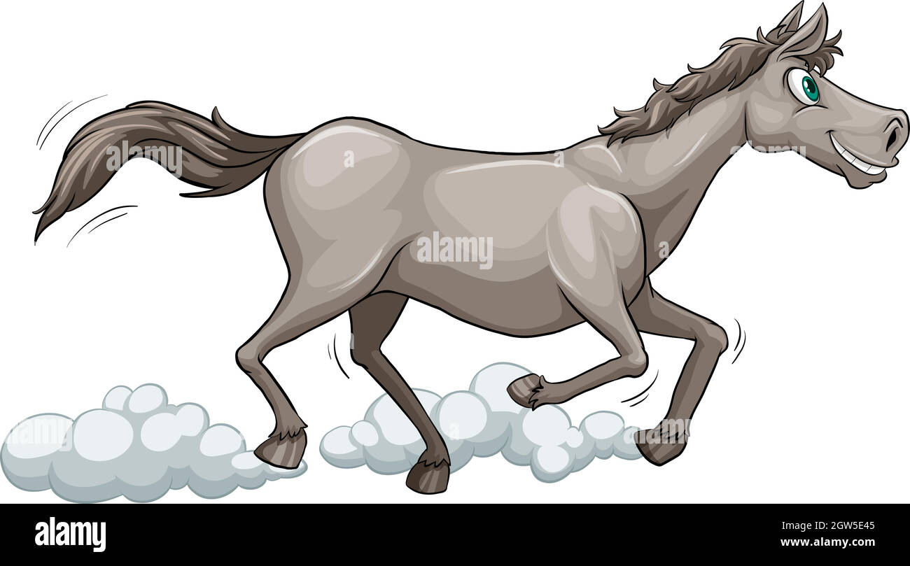 Cheval gris tournant Illustration de Vecteur
