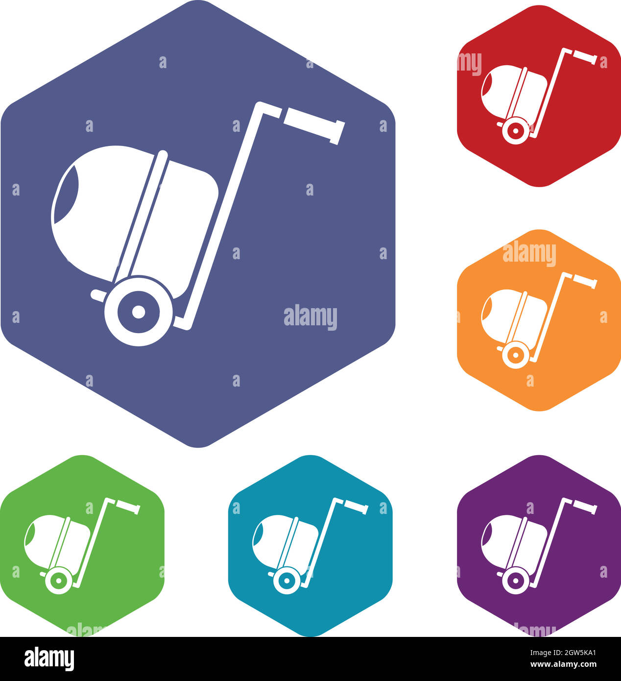 Bétonnière icons set Illustration de Vecteur