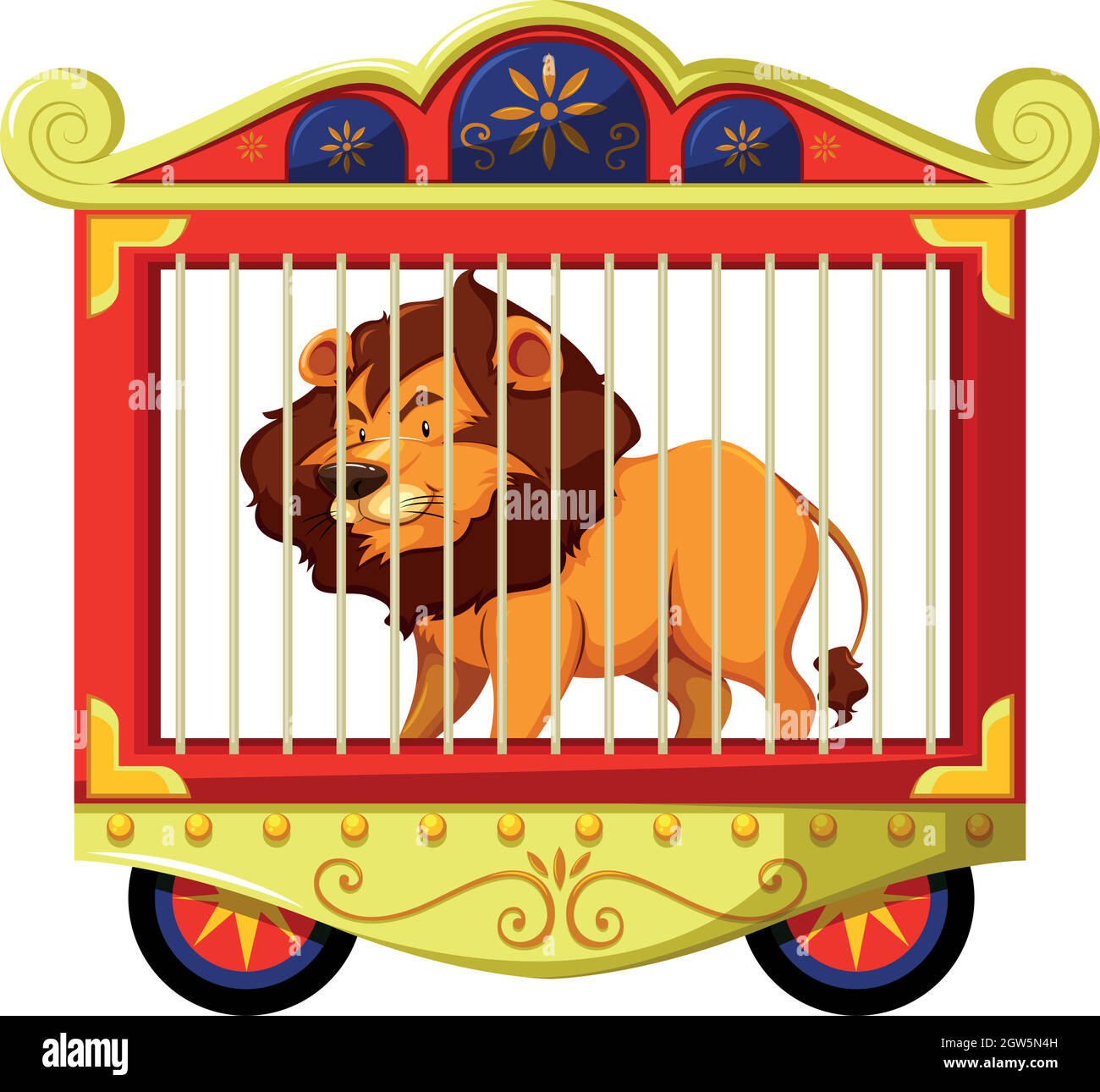 Lion en cage de carnaval Illustration de Vecteur