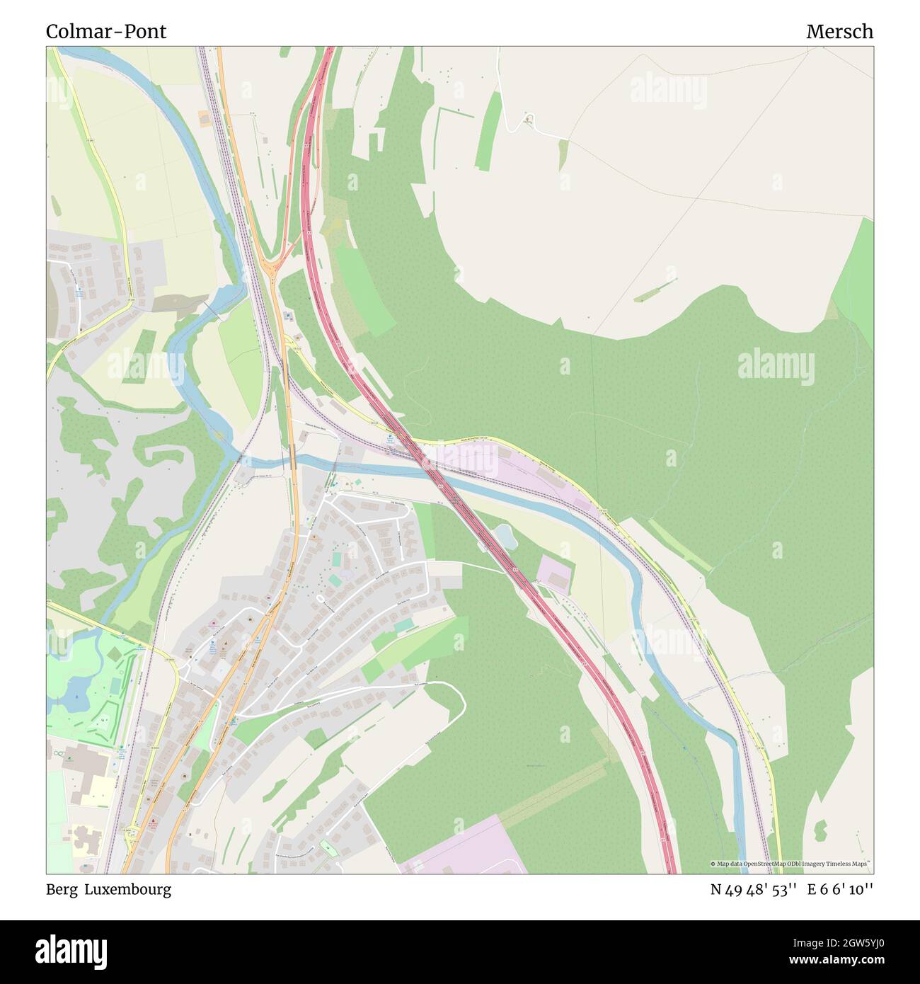 Colmar-Pont, Berg, Luxembourg, Mersch, N 49 48' 53'', E 6 6' 10'', carte, carte intemporelle publiée en 2021.Les voyageurs, les explorateurs et les aventuriers comme Florence Nightingale, David Livingstone, Ernest Shackleton, Lewis et Clark et Sherlock Holmes se sont appuyés sur des cartes pour planifier leurs voyages dans les coins les plus reculés du monde. Timeless Maps dresse la carte de la plupart des sites du monde, montrant ainsi la réalisation de grands rêves Banque D'Images