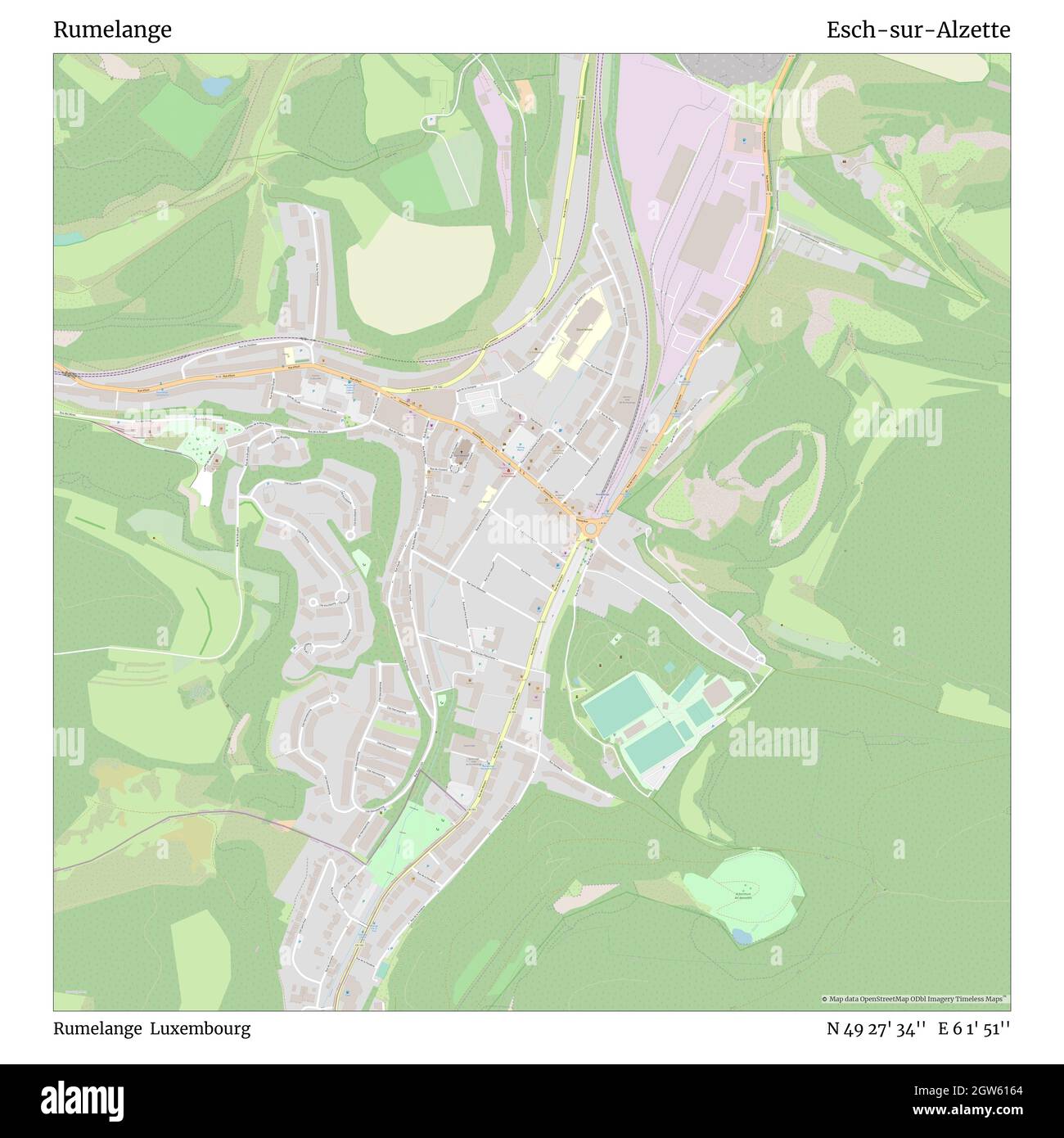 Rumelange, Rumelange, Luxembourg, Esch-sur-Alzette, N 49 27' 34'', E 6 1' 51'', carte, carte intemporelle publiée en 2021.Les voyageurs, les explorateurs et les aventuriers comme Florence Nightingale, David Livingstone, Ernest Shackleton, Lewis et Clark et Sherlock Holmes se sont appuyés sur des cartes pour planifier leurs voyages dans les coins les plus reculés du monde. Timeless Maps dresse la carte de la plupart des sites du monde, montrant ainsi la réalisation de grands rêves Banque D'Images