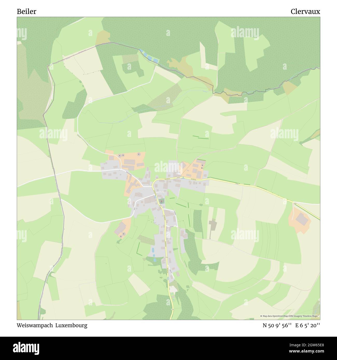 Beiler, Weiswampach, Luxembourg, Clervaux, N 50 9' 56'', E 6 5' 20'', carte, carte intemporelle publiée en 2021.Les voyageurs, les explorateurs et les aventuriers comme Florence Nightingale, David Livingstone, Ernest Shackleton, Lewis et Clark et Sherlock Holmes se sont appuyés sur des cartes pour planifier leurs voyages dans les coins les plus reculés du monde. Timeless Maps dresse la carte de la plupart des sites du monde, montrant ainsi la réalisation de grands rêves Banque D'Images