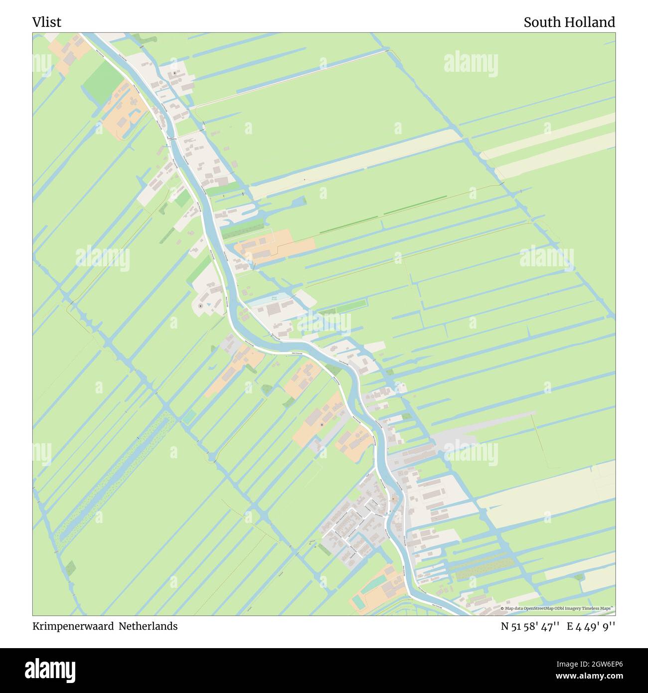 Vlist, Krimpenerwaard, pays-Bas, Hollande-Méridionale, N 51 58' 47'', E 4 49' 9'', carte, carte intemporelle publiée en 2021.Les voyageurs, les explorateurs et les aventuriers comme Florence Nightingale, David Livingstone, Ernest Shackleton, Lewis et Clark et Sherlock Holmes se sont appuyés sur des cartes pour planifier leurs voyages dans les coins les plus reculés du monde. Timeless Maps dresse la carte de la plupart des sites du monde, montrant ainsi la réalisation de grands rêves Banque D'Images