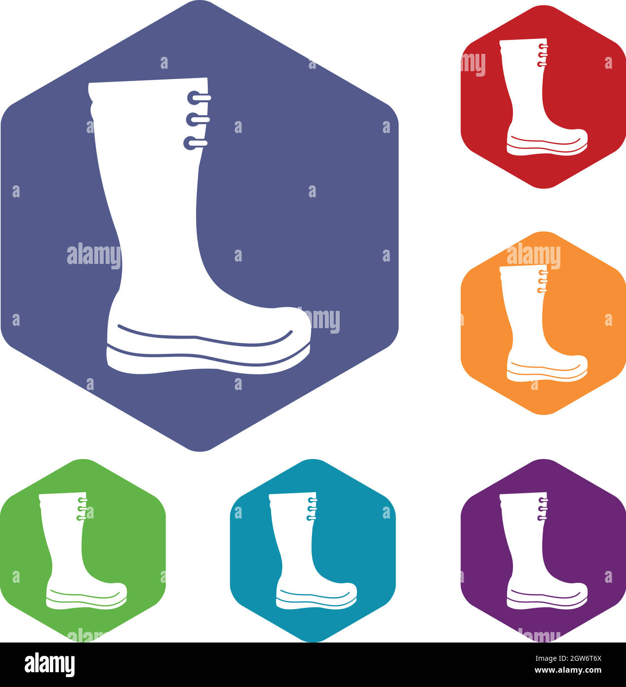 Bottes de caoutchouc icons set Illustration de Vecteur