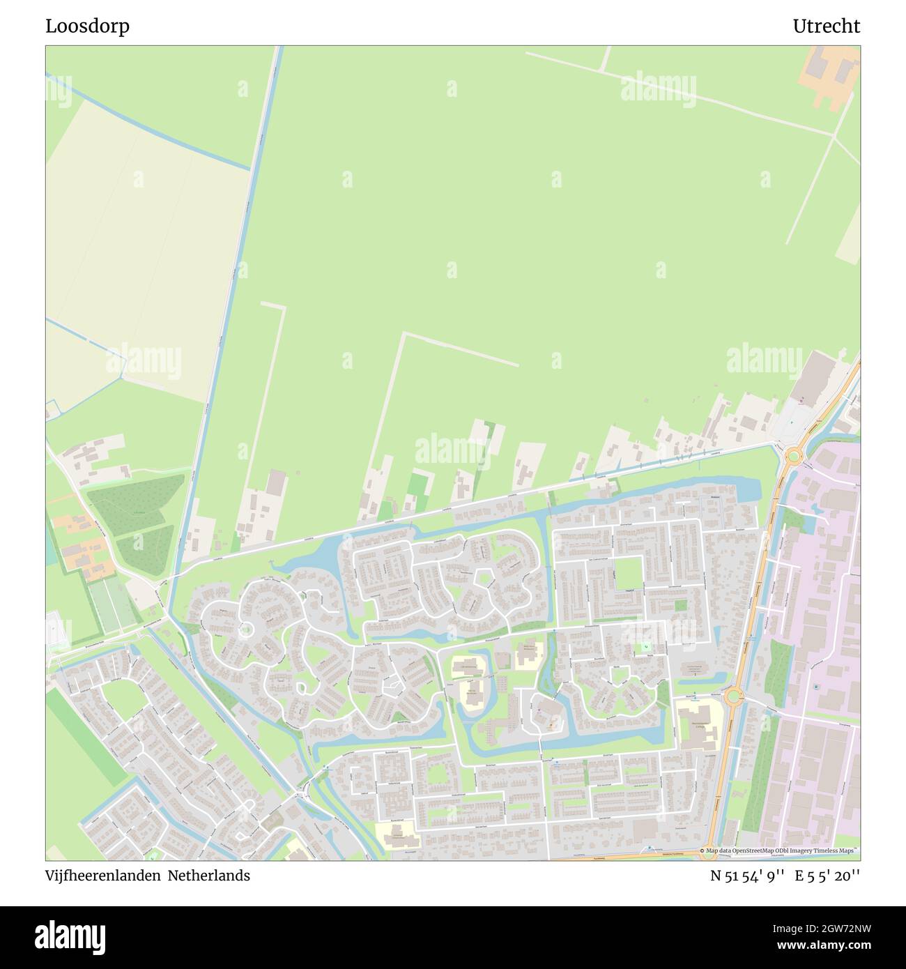 Loosdorp, Vijfheerenlanden, pays-Bas, Utrecht, N 51 54' 9'', E 5 5' 20'', carte, carte intemporelle publiée en 2021.Les voyageurs, les explorateurs et les aventuriers comme Florence Nightingale, David Livingstone, Ernest Shackleton, Lewis et Clark et Sherlock Holmes se sont appuyés sur des cartes pour planifier leurs voyages dans les coins les plus reculés du monde. Timeless Maps dresse la carte de la plupart des sites du monde, montrant ainsi la réalisation de grands rêves Banque D'Images