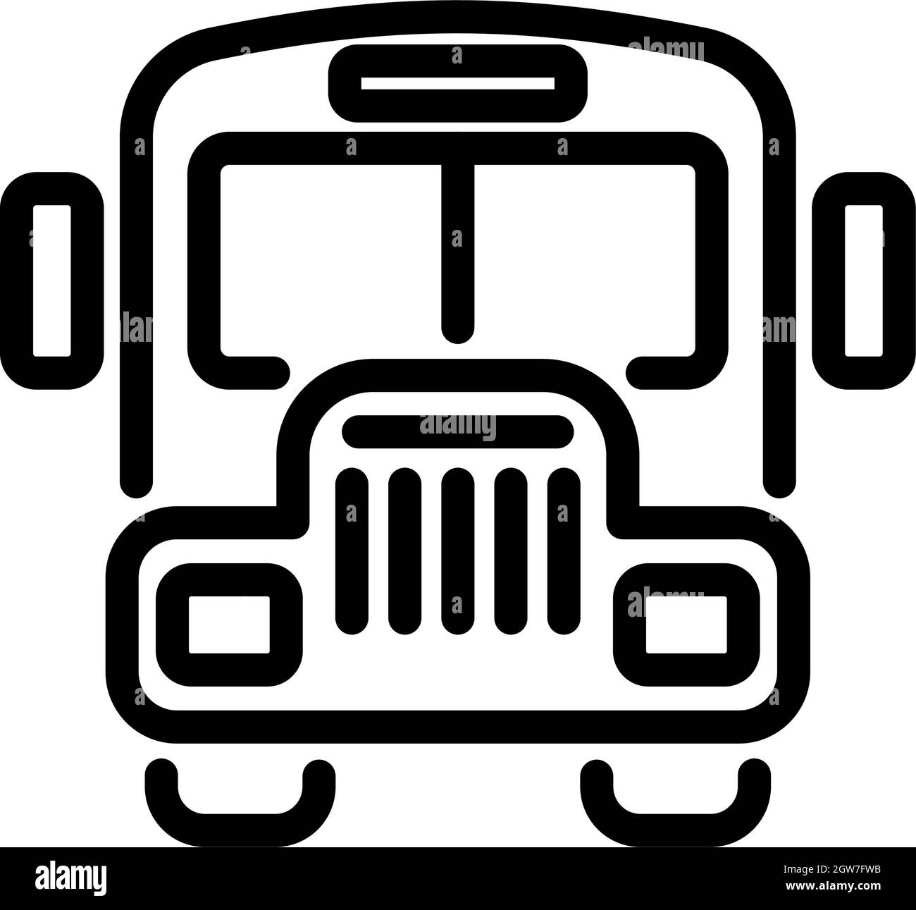 Icône de bus scolaire Illustration de Vecteur