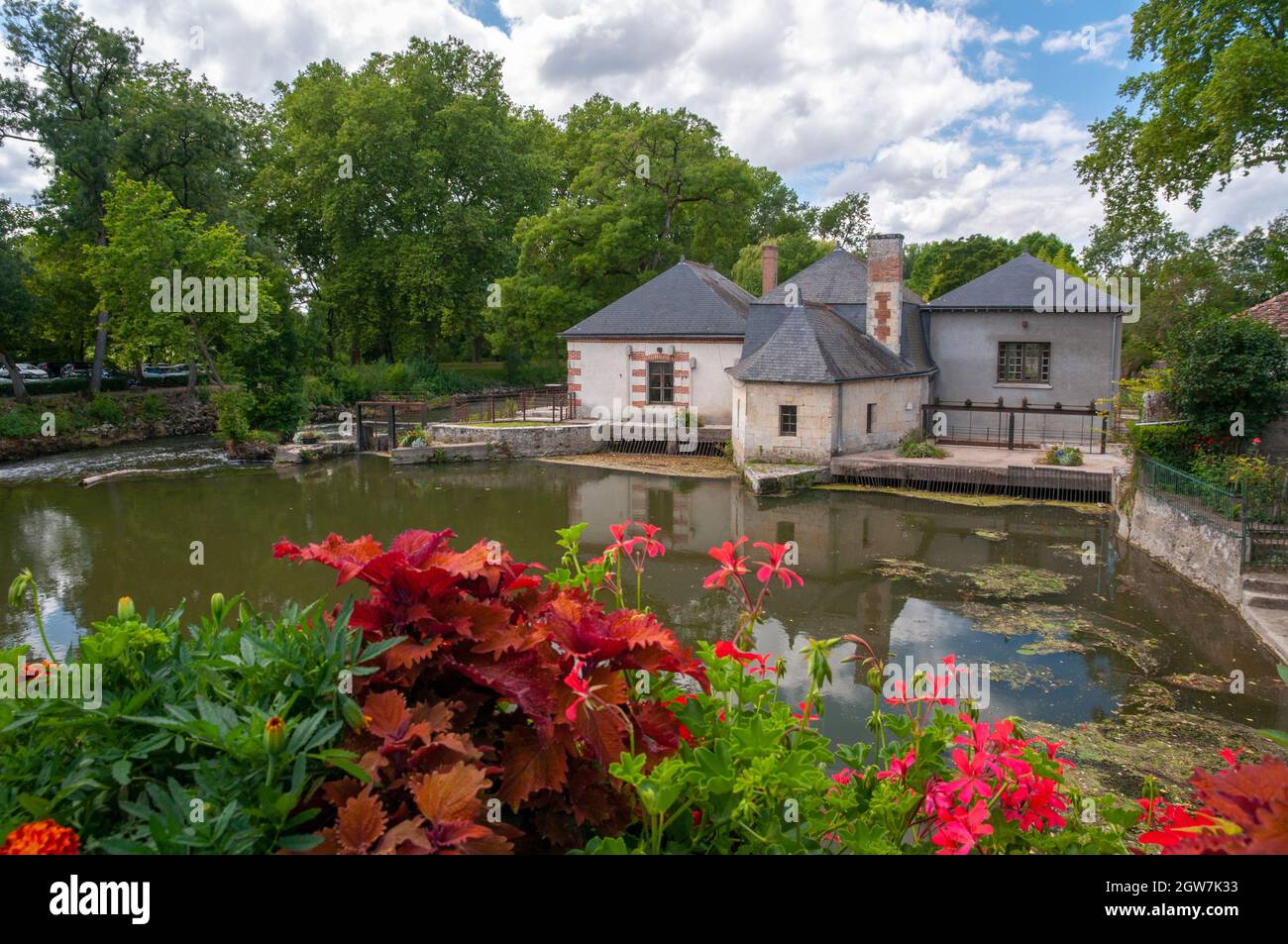 L'ancien lavoir d'Azay-le-Rideau, Parc naturel régional Loire-Anjou-Touraine, Vallée de la Loire classé au patrimoine mondial de l'UNESCO, Indre et Loire (3 Banque D'Images