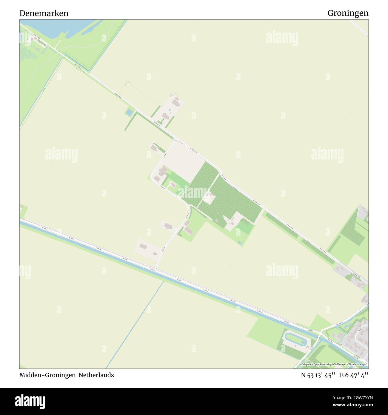 Denemarken, Midden-Groningen, pays-Bas, Groningen, N 53 13' 45'', E 6 47' 4'', carte, carte intemporelle publiée en 2021.Les voyageurs, les explorateurs et les aventuriers comme Florence Nightingale, David Livingstone, Ernest Shackleton, Lewis et Clark et Sherlock Holmes se sont appuyés sur des cartes pour planifier leurs voyages dans les coins les plus reculés du monde. Timeless Maps dresse la carte de la plupart des sites du monde, montrant ainsi la réalisation de grands rêves Banque D'Images