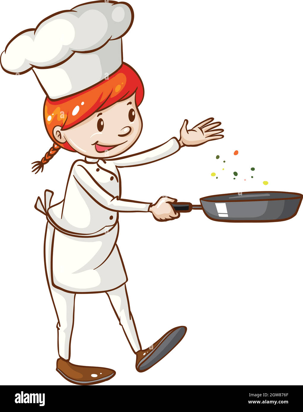 Une esquisse simple d'un chef féminin Illustration de Vecteur