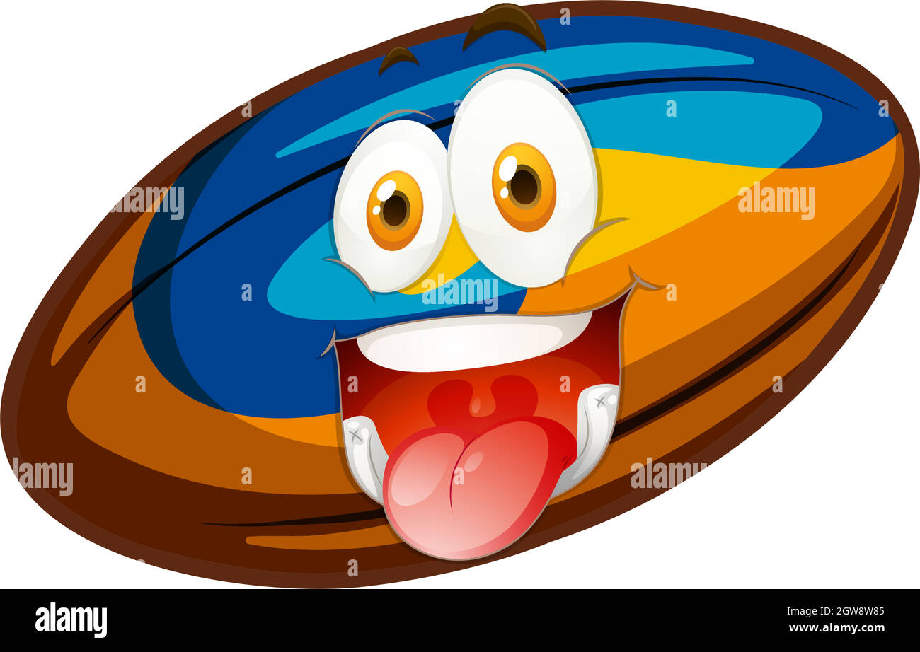Ballon de rugby avec visage Illustration de Vecteur