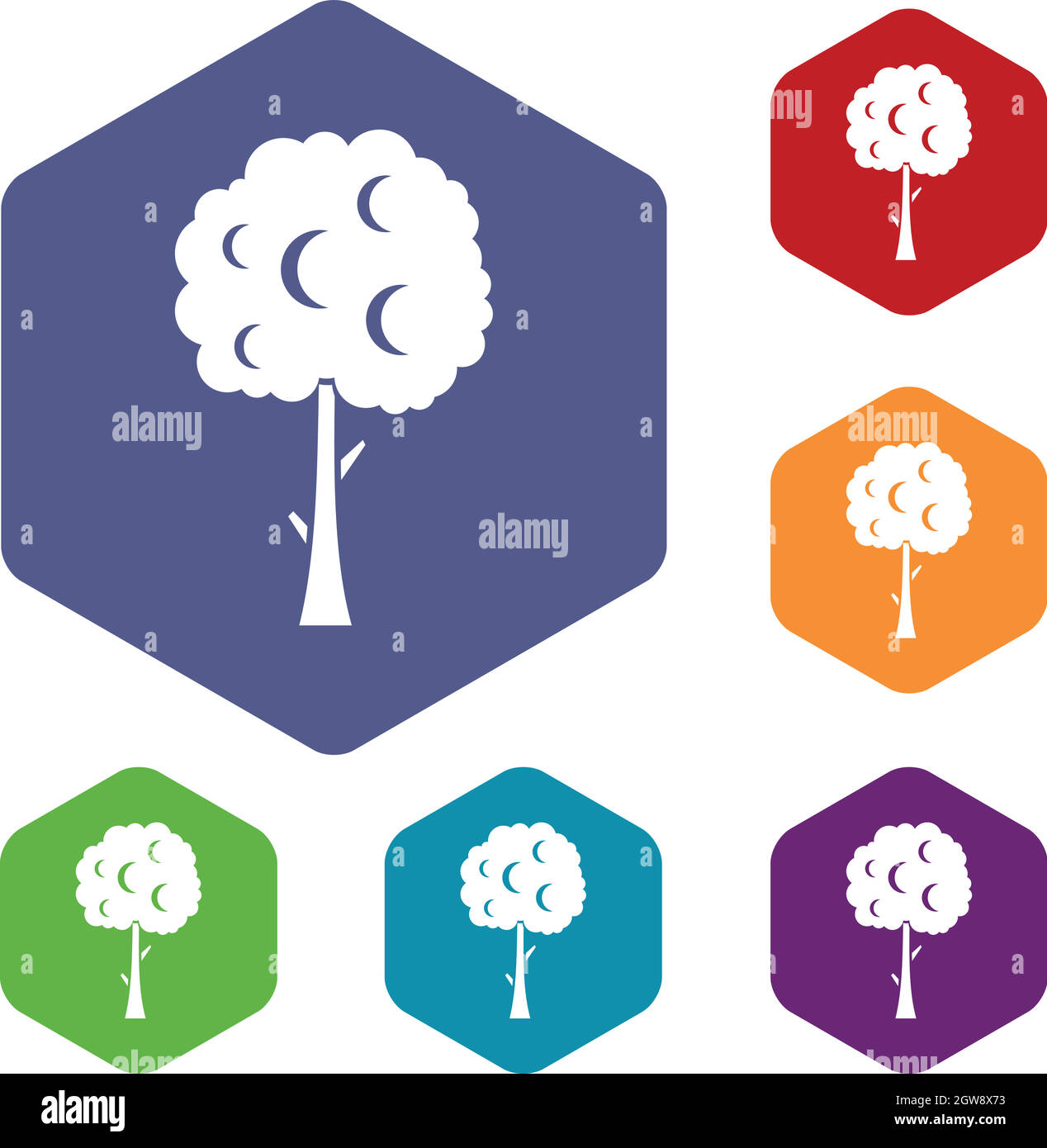 Arbre généalogique avec couronne sphérique icons set Illustration de Vecteur