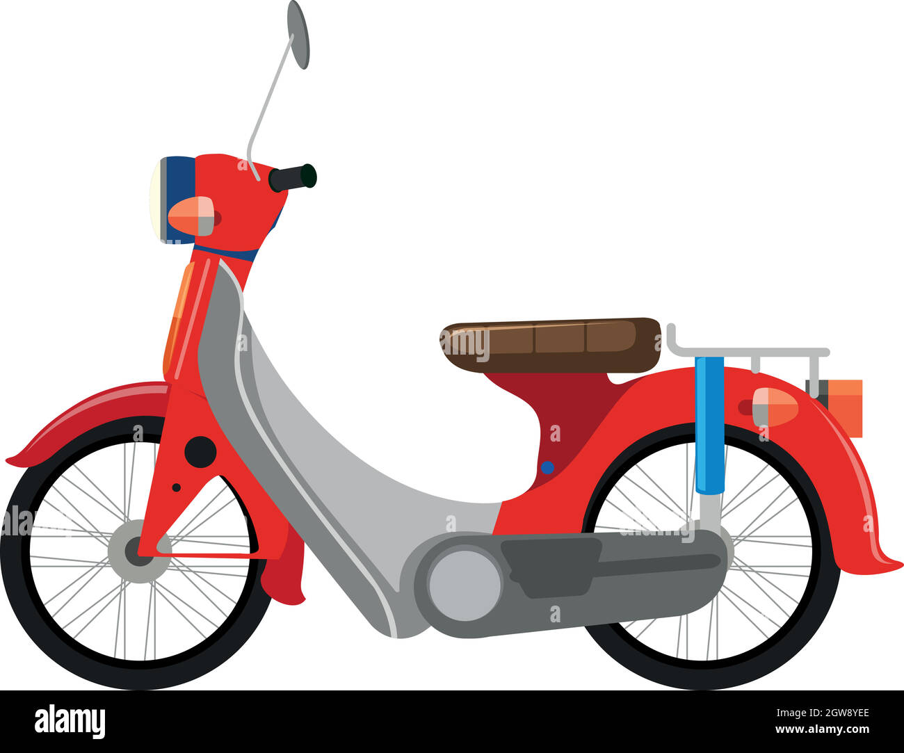 Une moto classique sur fond blanc Illustration de Vecteur