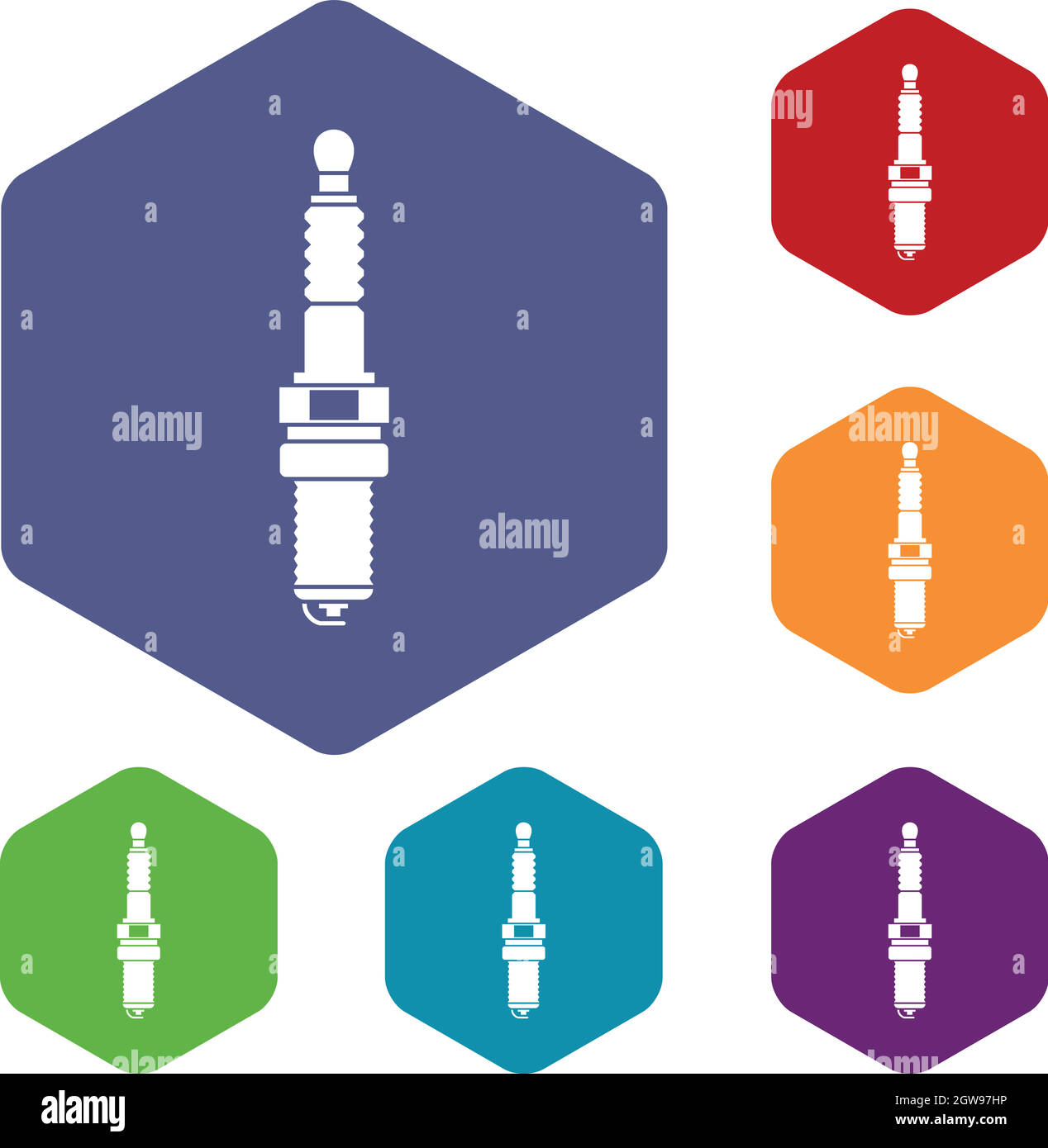 Bougie de voiture icons set Illustration de Vecteur