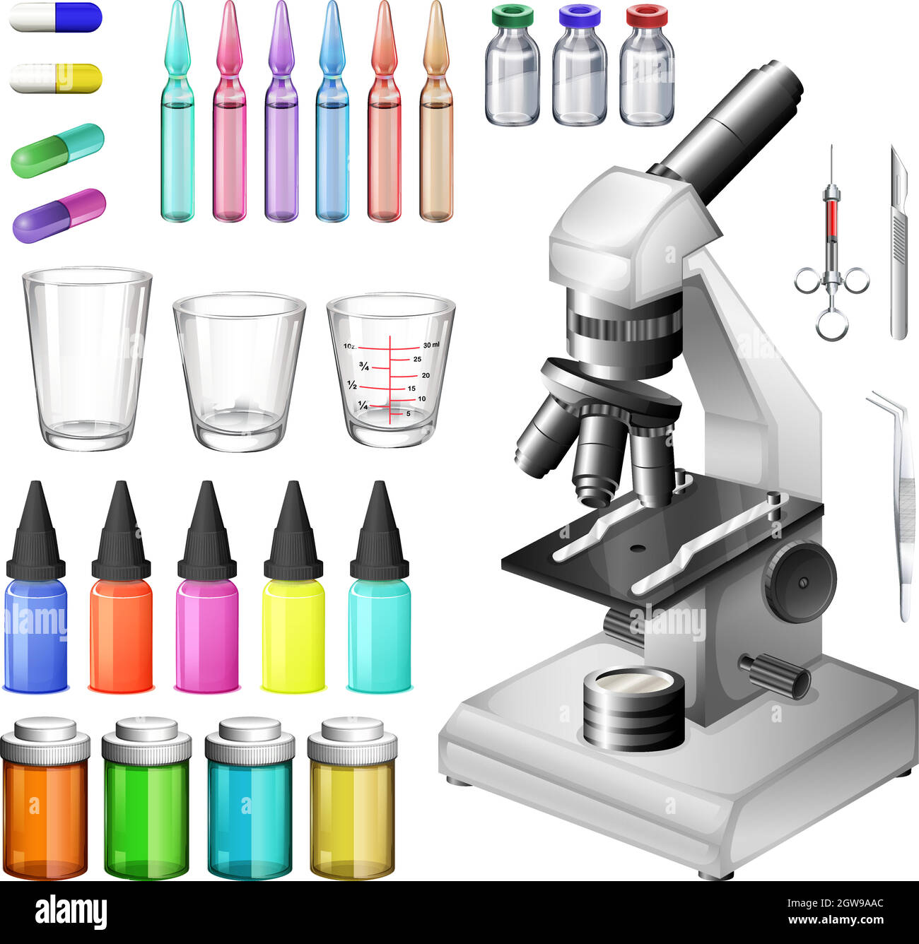 Matériel médical et conteneurs Illustration de Vecteur