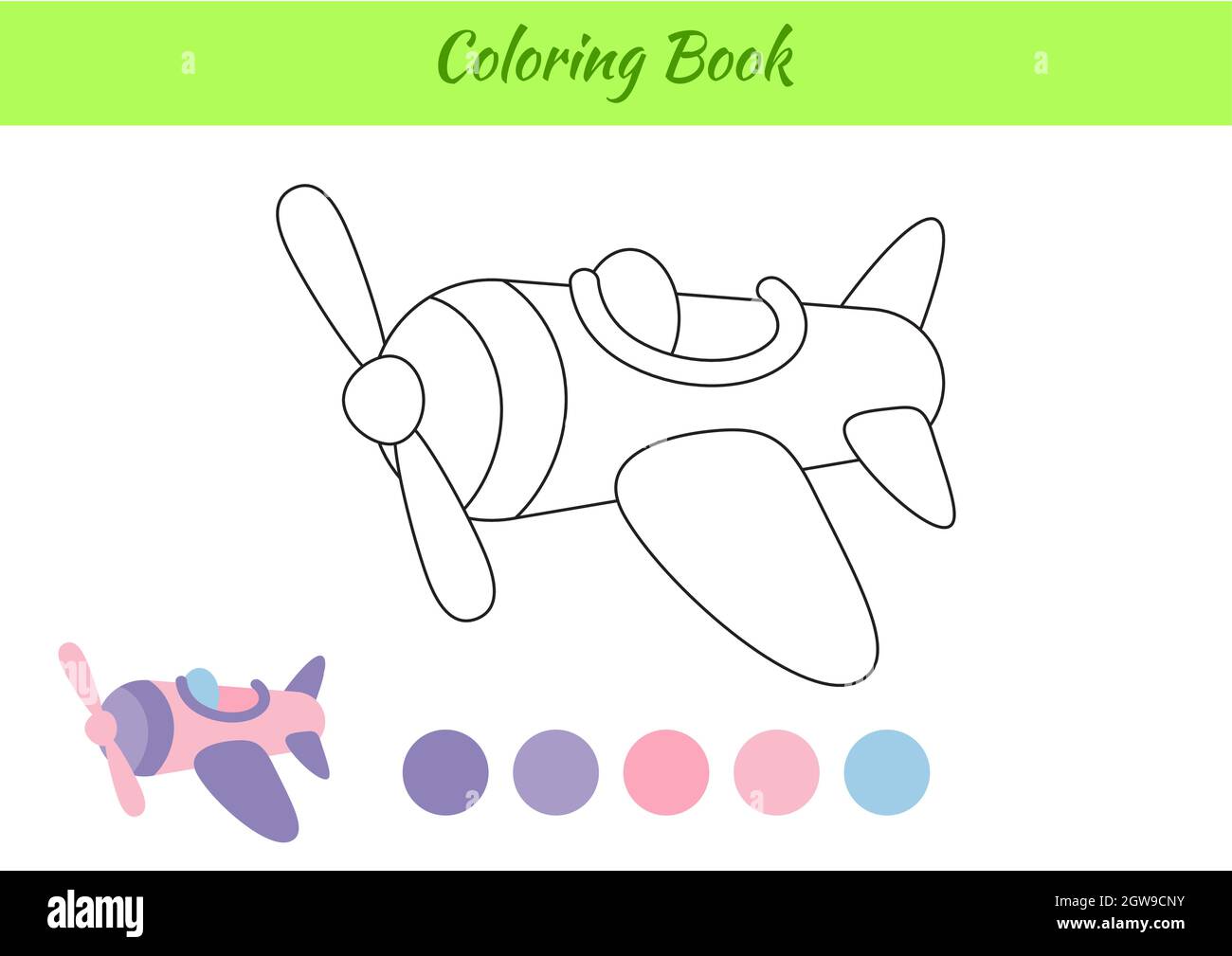 Plan de page de coloriage pour les enfants. Page d'activités éducatives pour les enfants d'âge préscolaire et les tout-petits avec transport. Feuille de travail imprimable. Dessin animé colorfu Illustration de Vecteur