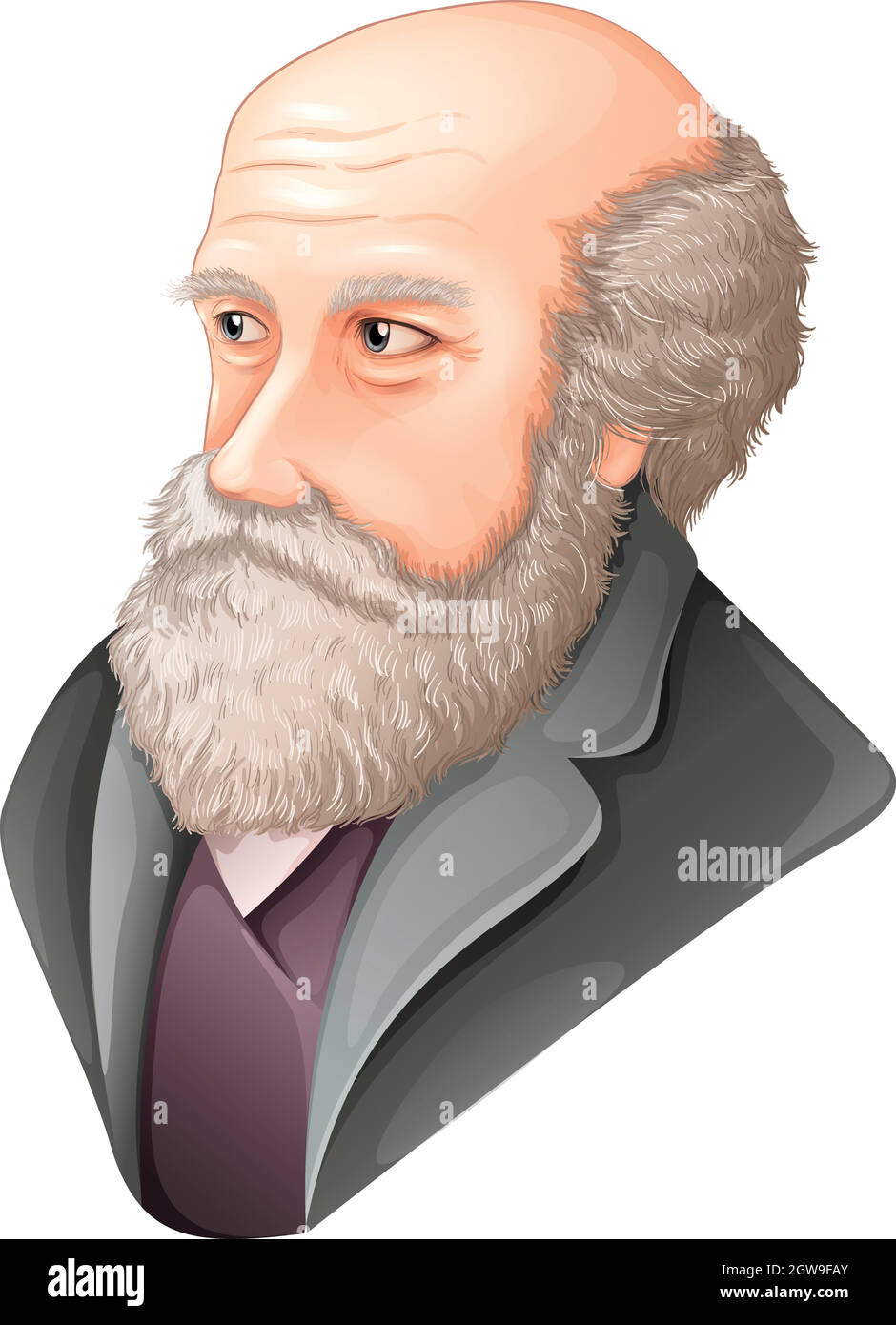 Charles Darwin Illustration de Vecteur