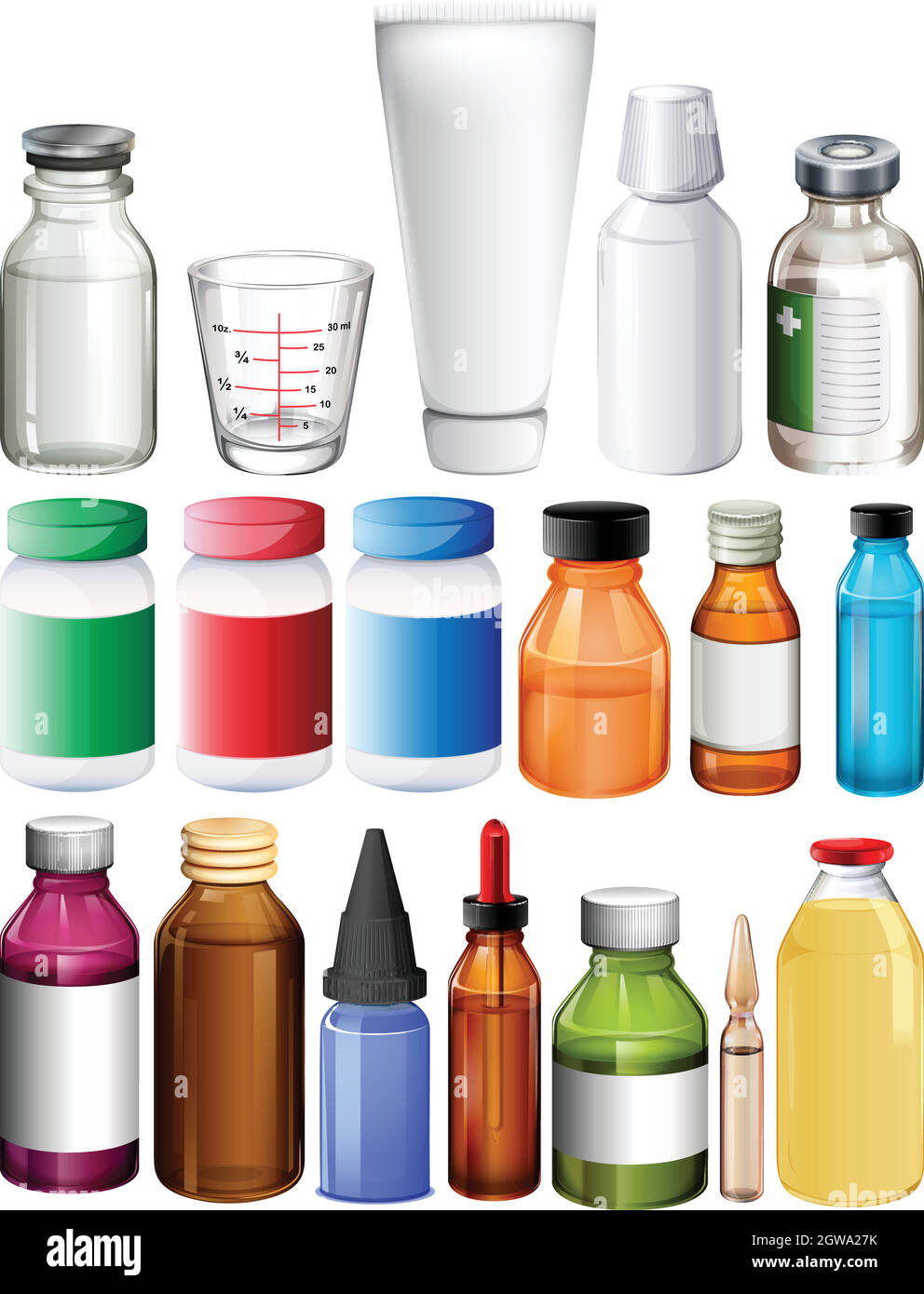 Jeu de récipients médicaux Illustration de Vecteur