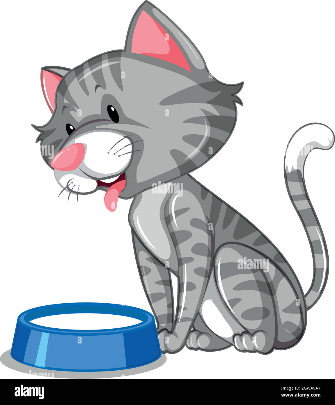 Un Chat Qui Boit Du Lait Image Vectorielle Stock Alamy