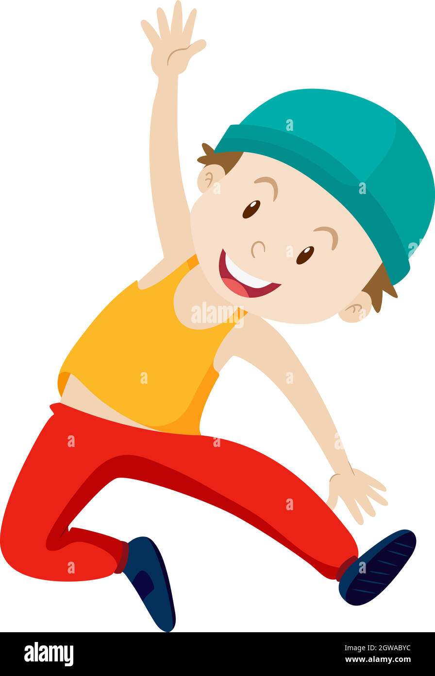 Garçon au visage heureux Illustration de Vecteur