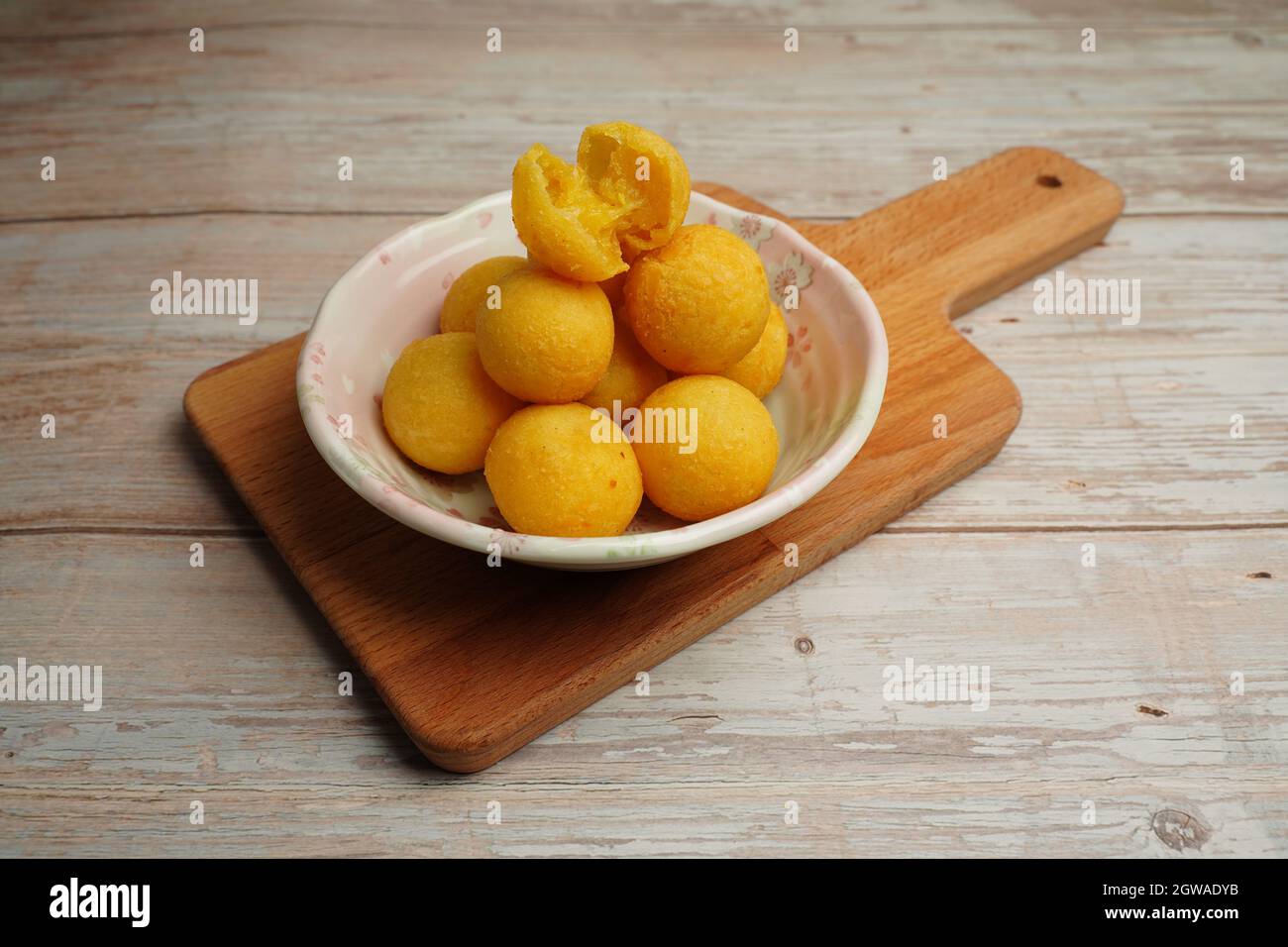 Pommes de terre frites, pommes de terre sucrées et boules de pommes de terre sucrées Photo Stock