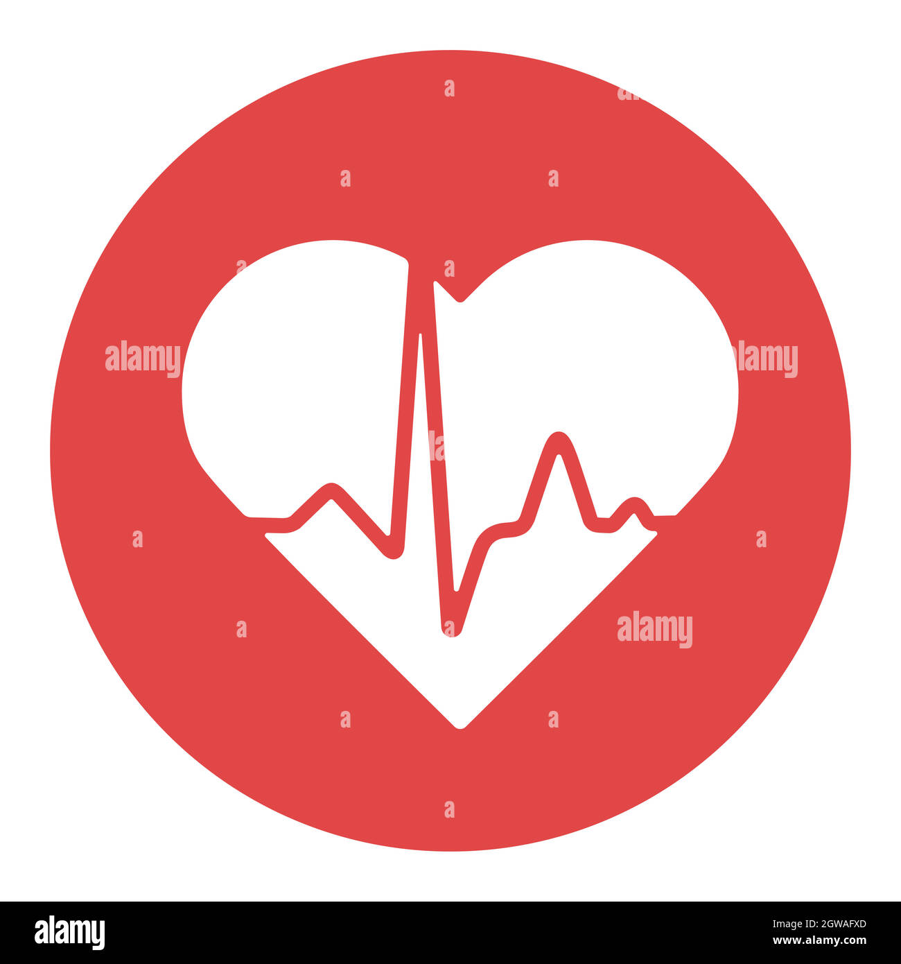 Cardiogramme cardiaque, vecteur cardiaque icône en glyphe blanc Illustration de Vecteur