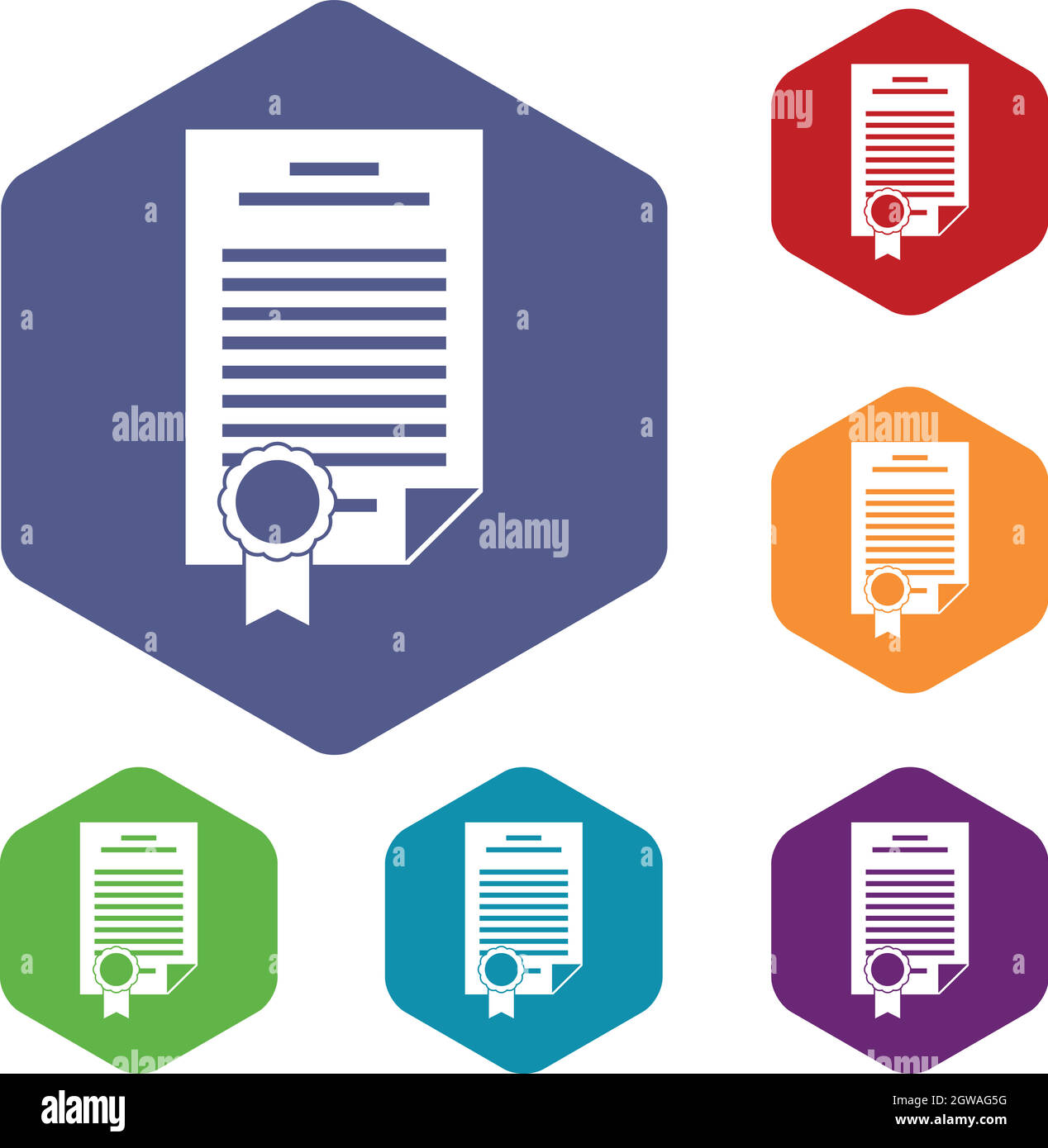 Contrat icons set Illustration de Vecteur