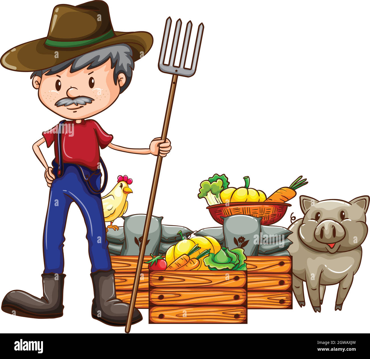 Farmer Illustration de Vecteur