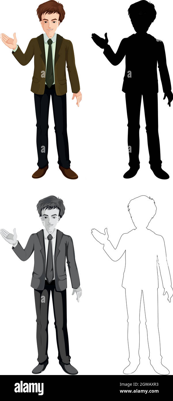 Jeu de caractères de l'homme d'affaires Illustration de Vecteur