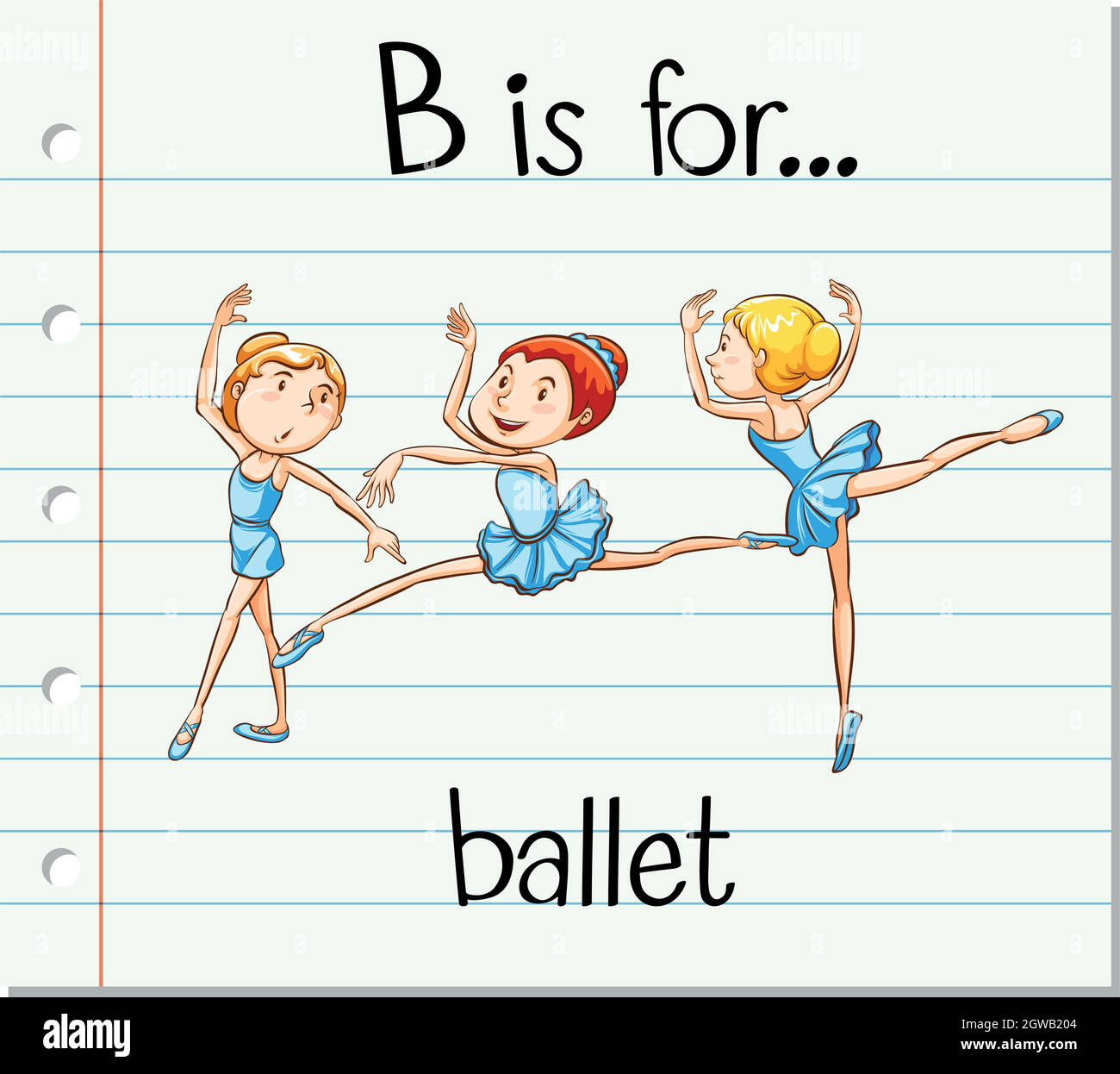 La lettre B de la carte mémoire est pour le ballet Illustration de Vecteur