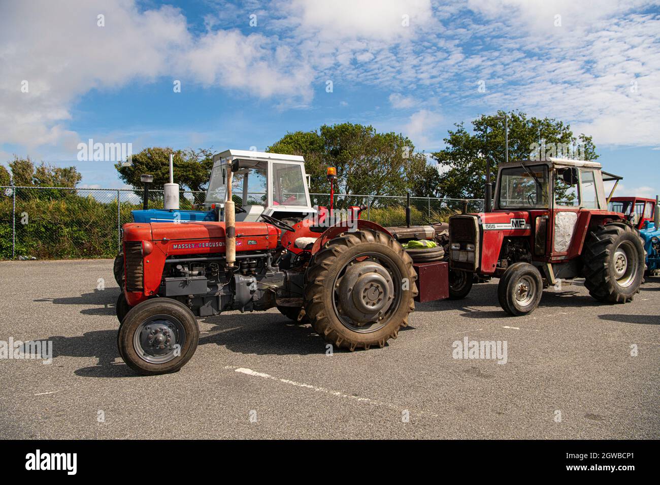 Deux tracteurs Massey Ferguson, anciens tracteurs Photo Stock Alamy