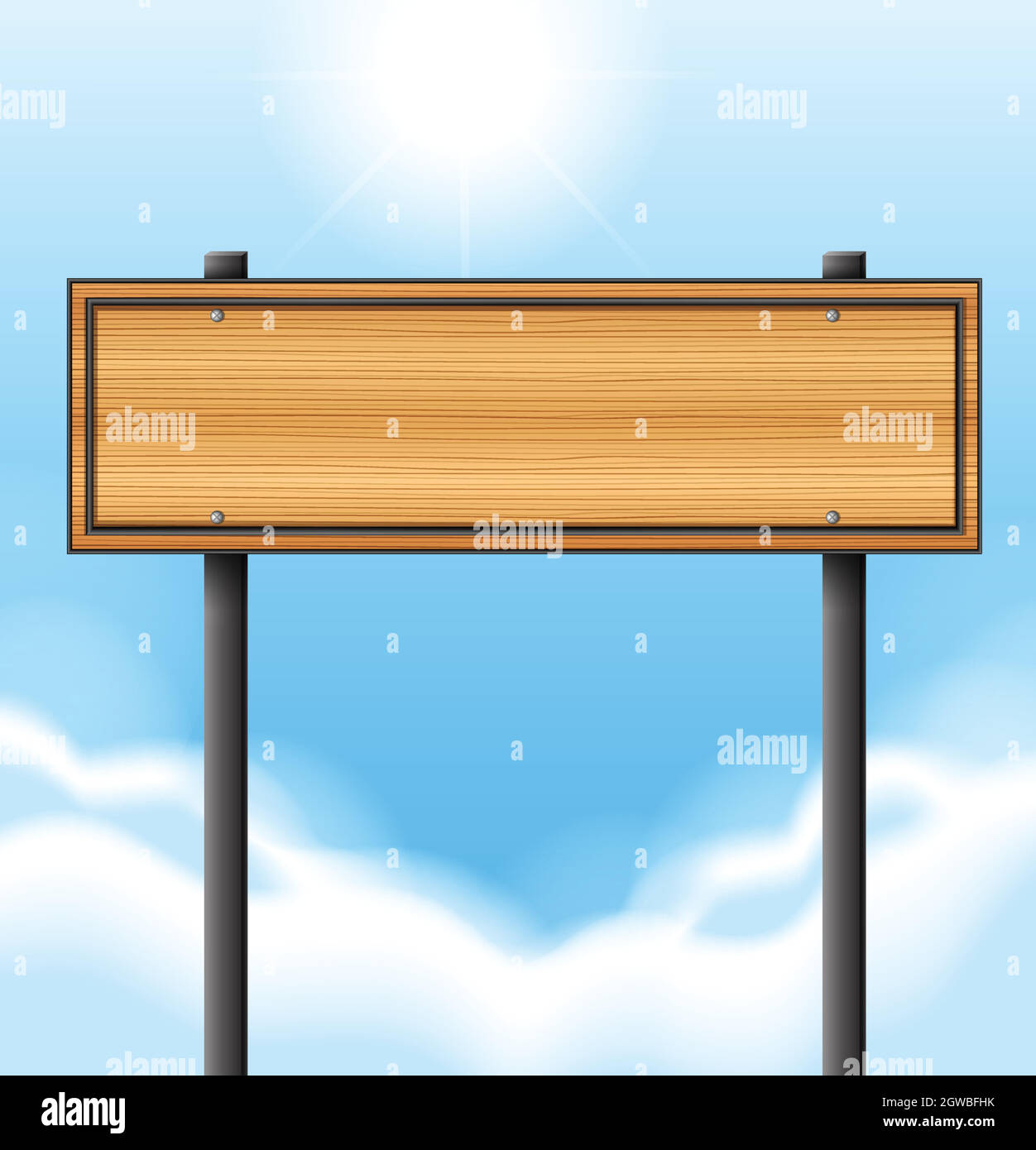 Une pancarte en bois vide Illustration de Vecteur