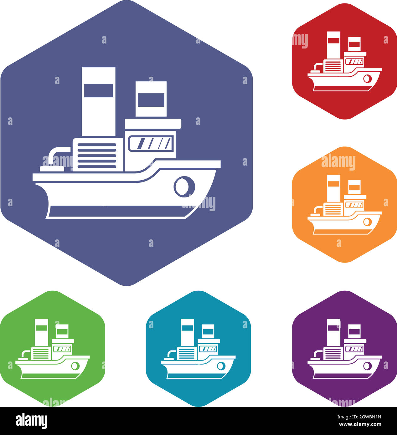 Petit bateau icons set Illustration de Vecteur