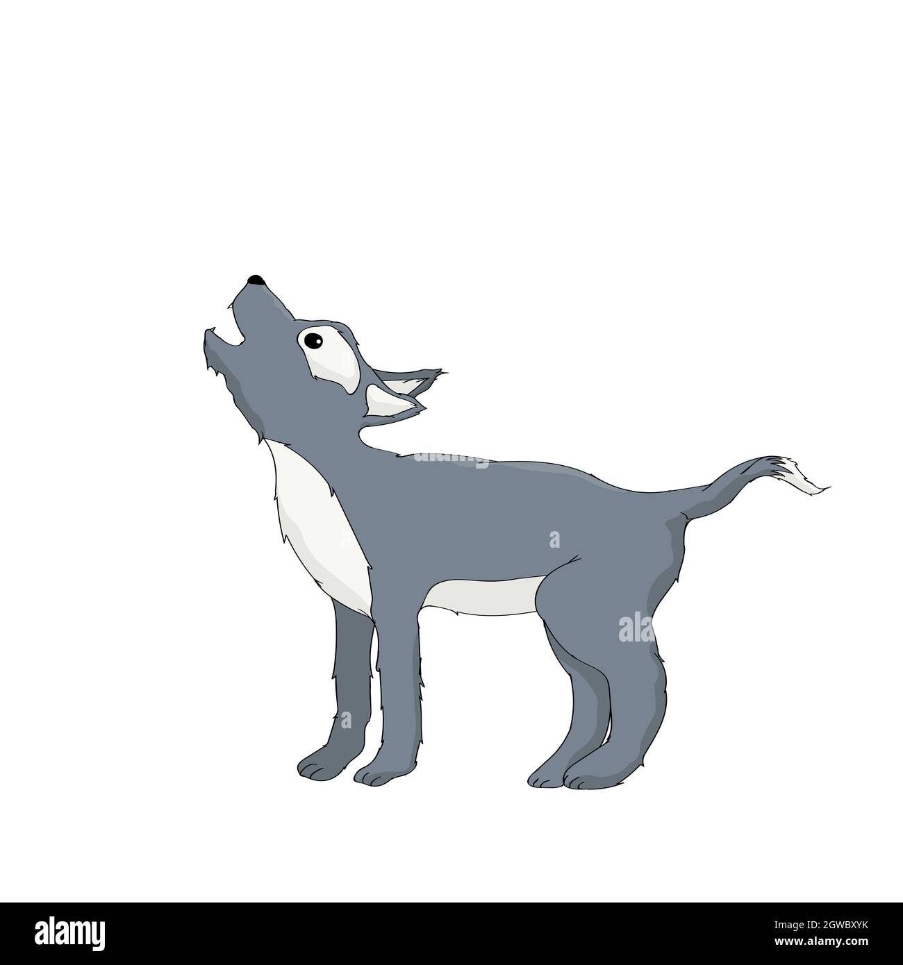 Joli petit personnage vecteur loup sur fond blanc Illustration de Vecteur