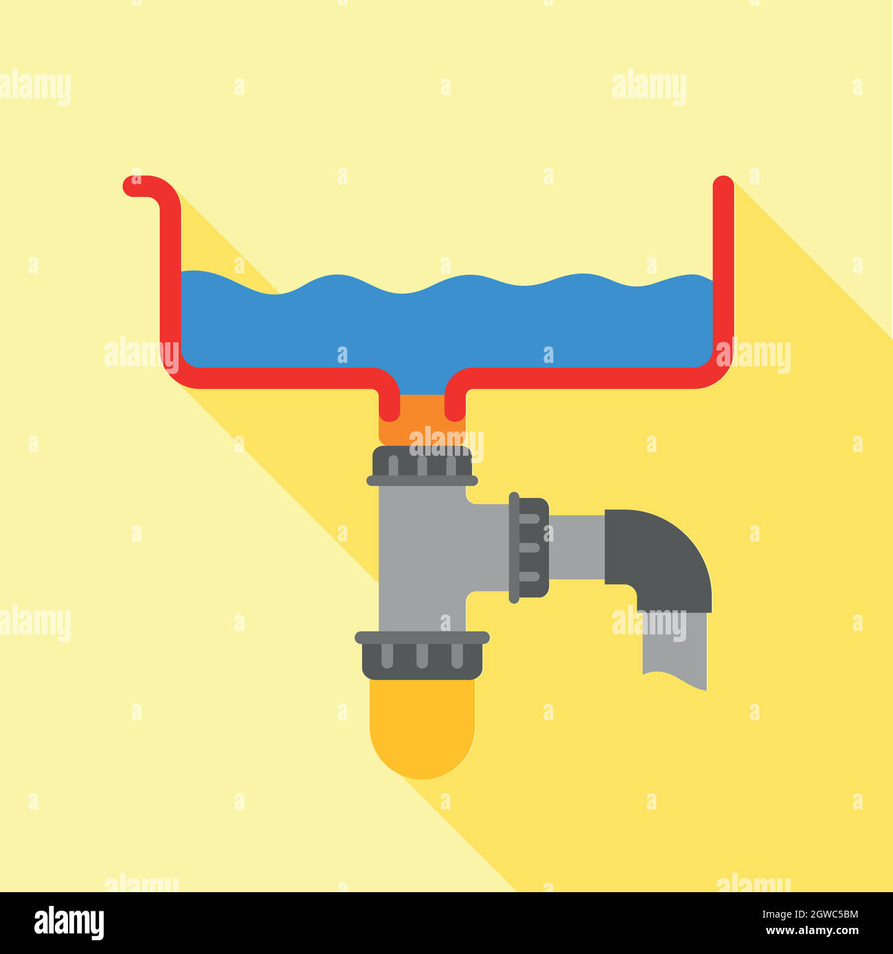 Siphon de salle de bains, télévision icône style Illustration de Vecteur