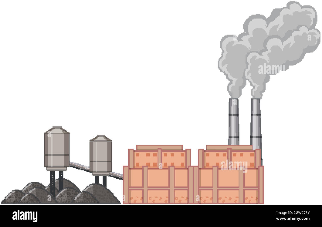 Bâtiment d'usine avec fumée Illustration de Vecteur