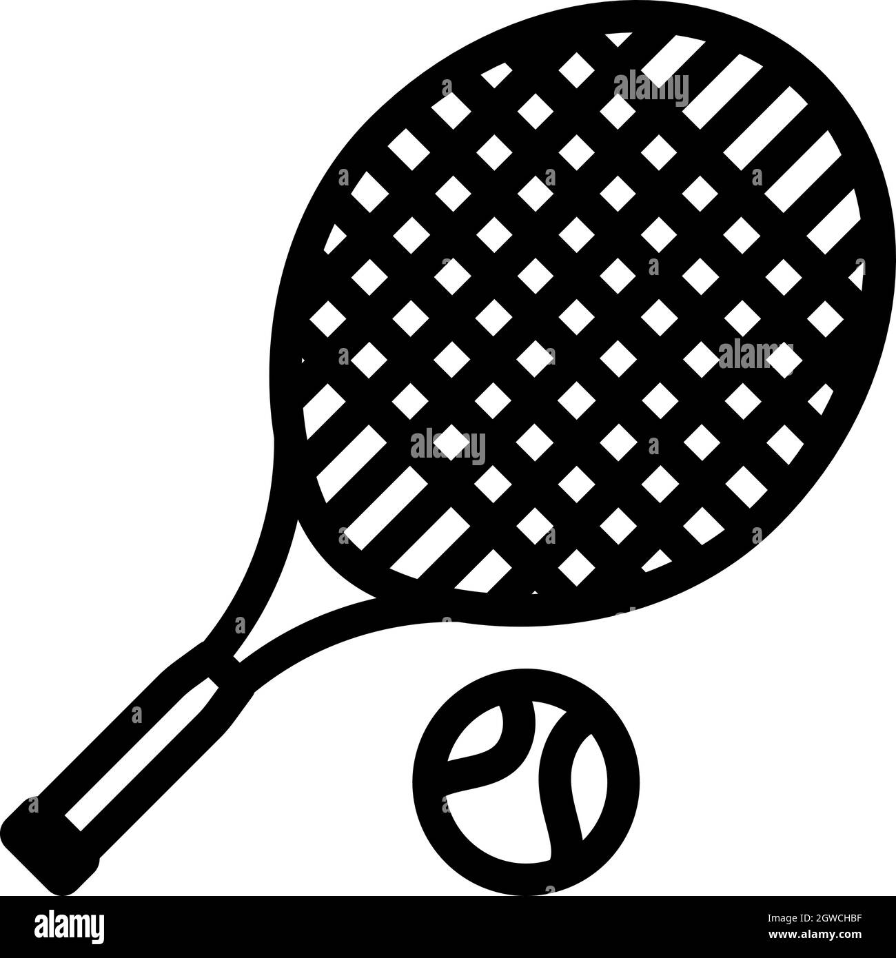 Icône du tennis Rocket and ball Illustration de Vecteur